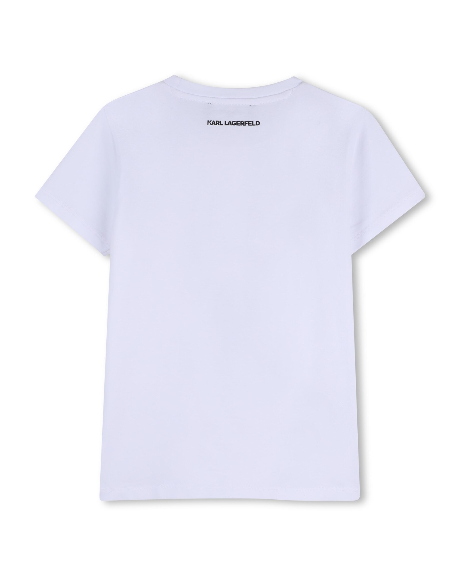 Camiseta de niña de manga corta con dibujo frontal en algodón - Karl Lagerfeld Kids - Blanco Blanco-4