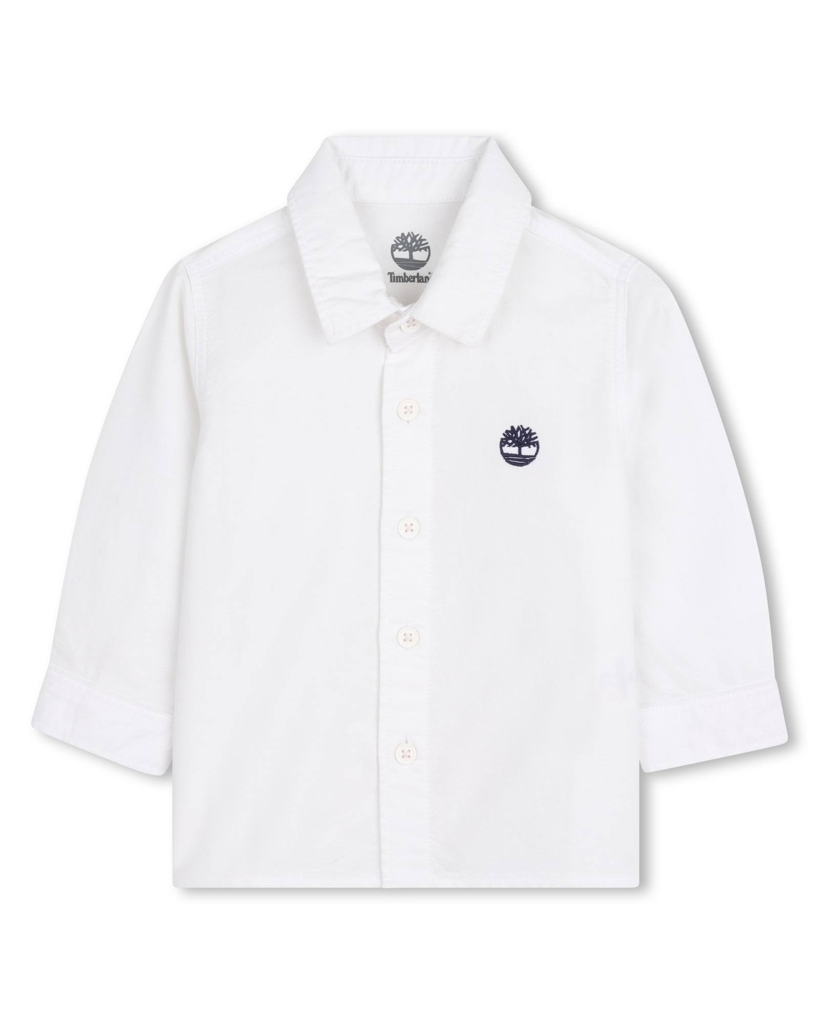 Imagen 0 de Camisa de niño de manga larga liso en algodón Blanco