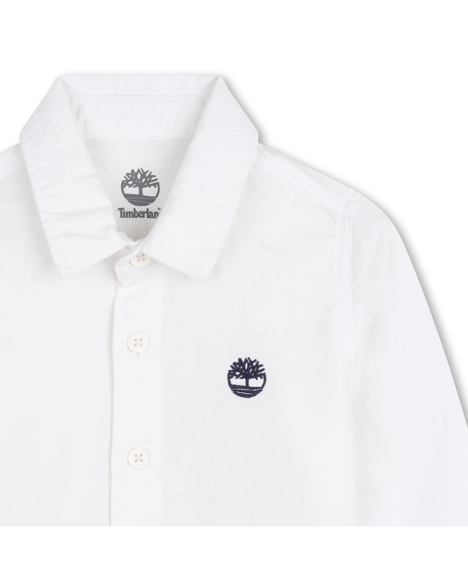 Camisa de niño de manga larga liso en algodón - Timberland - Blanco Blanco-2