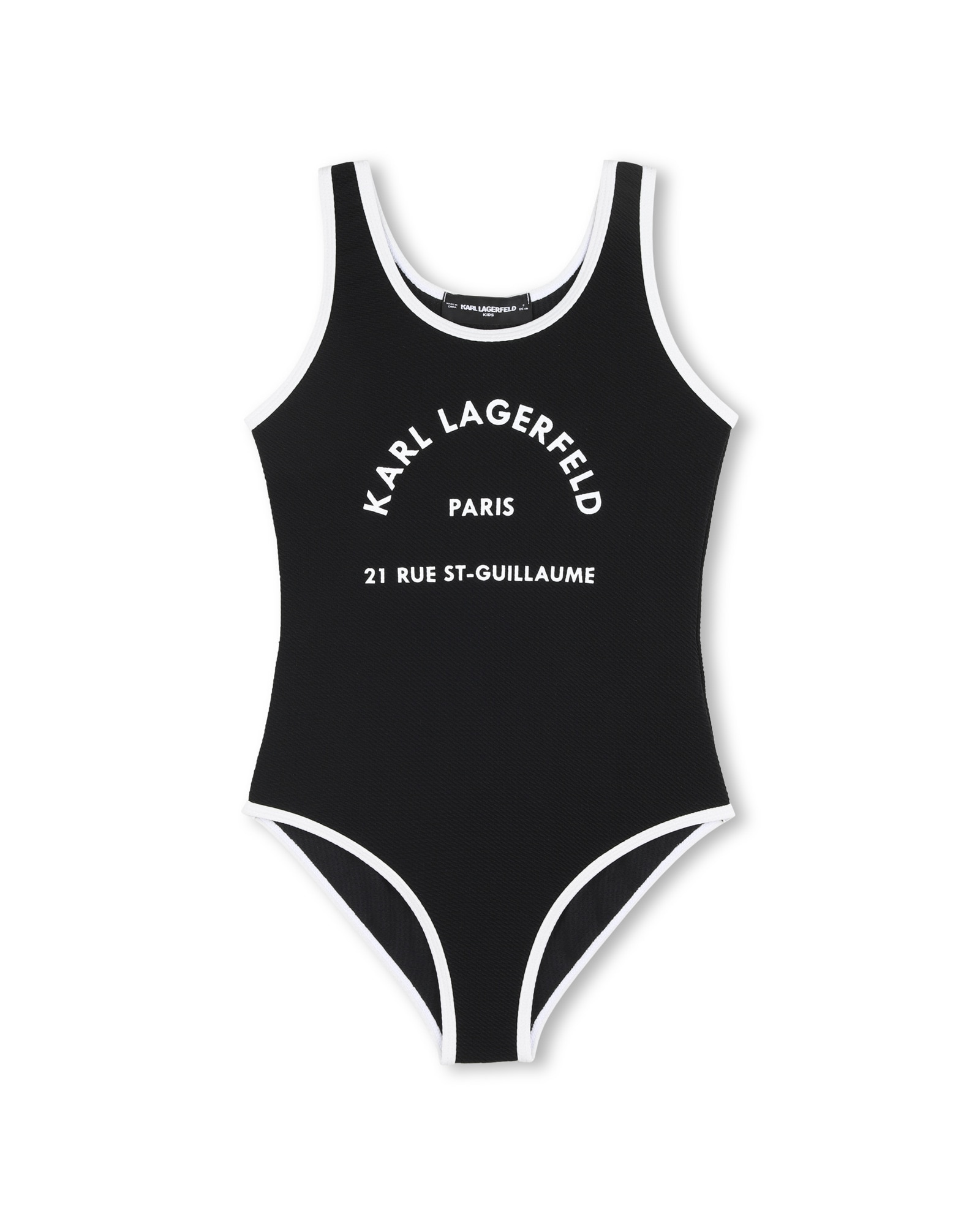 Bañador de niña con dibujo frontal en poliéster - Karl Lagerfeld Kids - Negro Negro-1