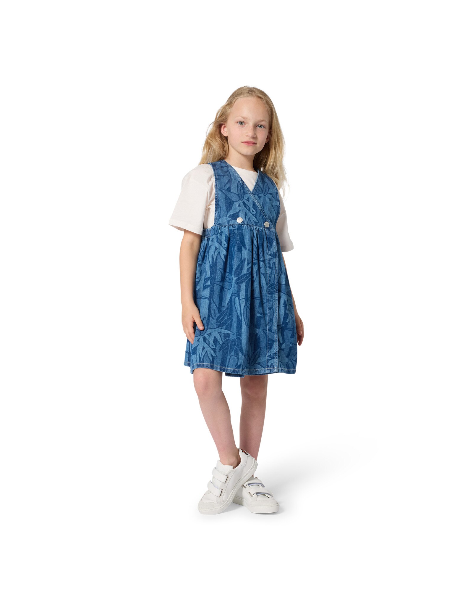 Camiseta de niña de manga francesa con flores en algodón - Kenzo Kids - Blanco Blanco-2