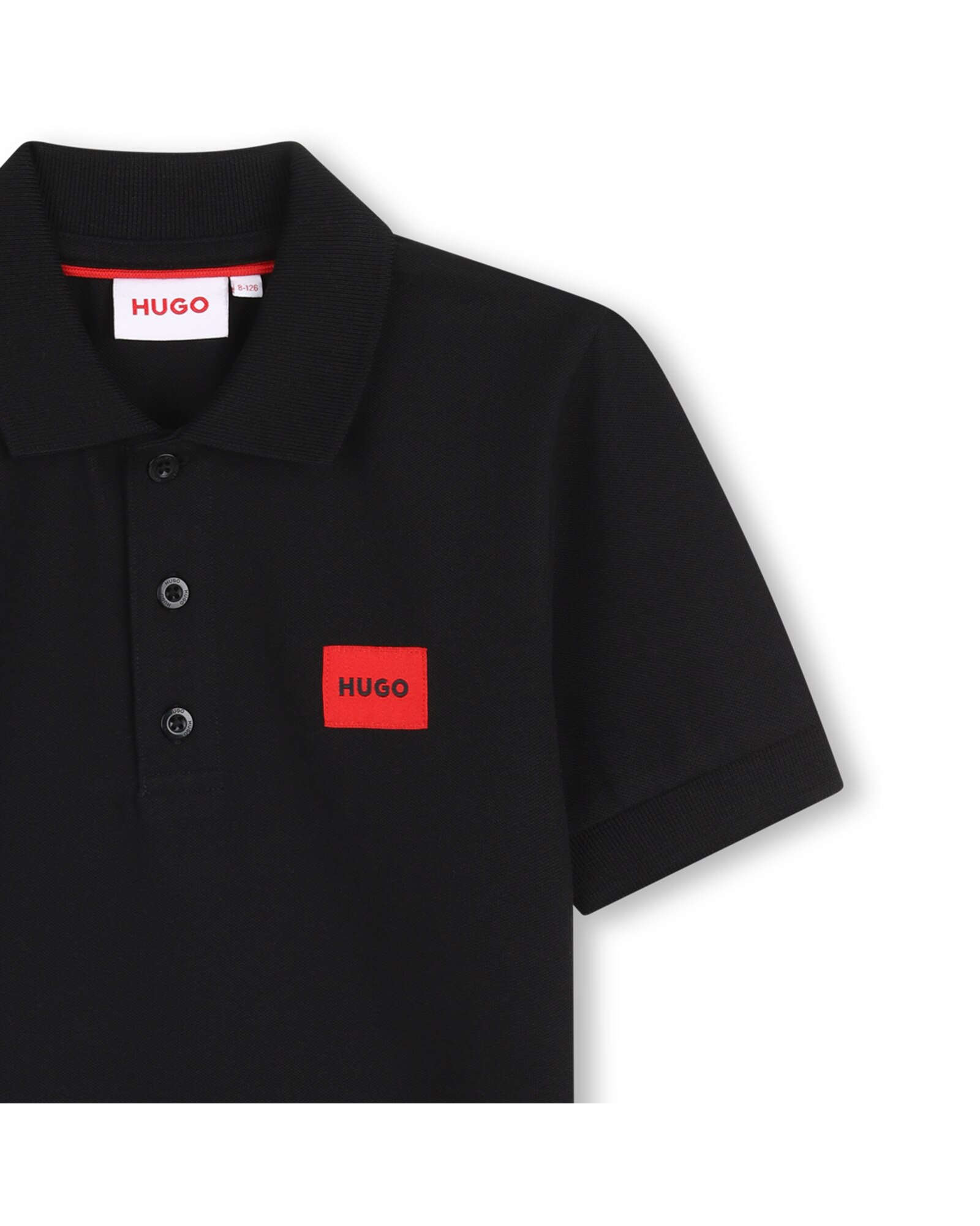 Polo de niño de manga corta con estampado grande - Hugo - Negro Negro-2