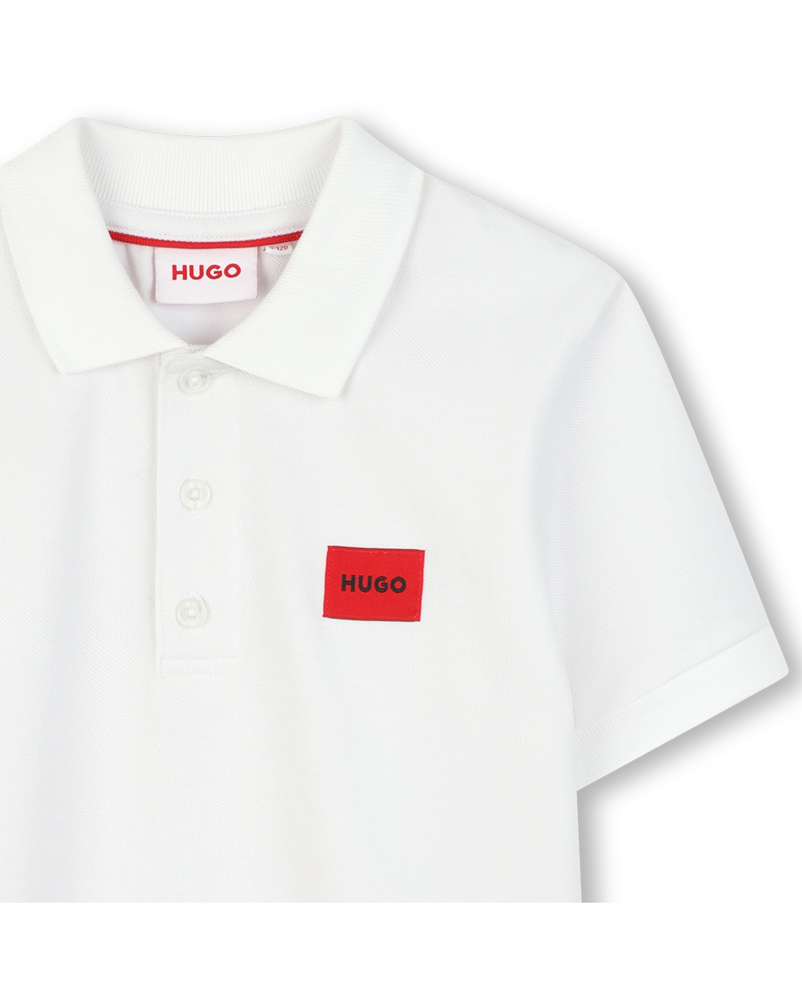 Polo de niño de manga corta con estampado grande - Hugo - Blanco Blanco-2