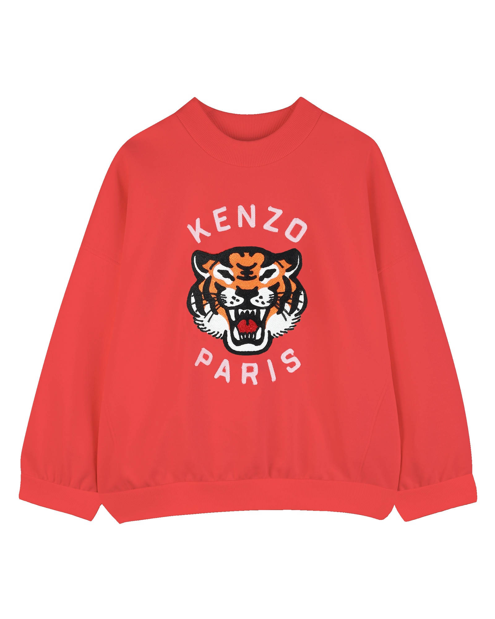 Imagen 0 de Sudadera sin capucha unisex de manga larga con animal print en algodón Rojo