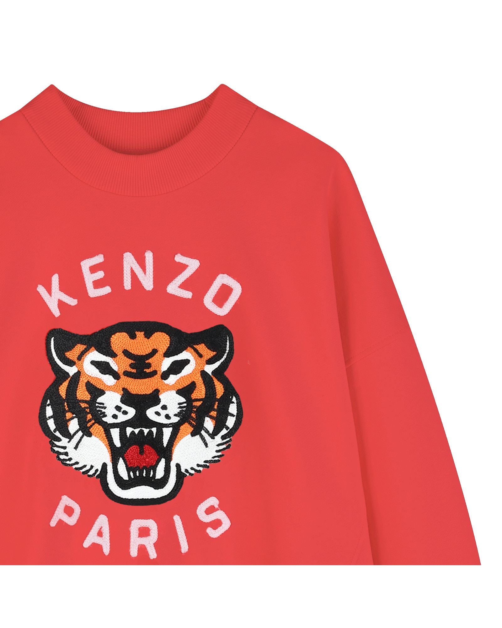 Sudadera sin capucha unisex de manga larga con animal print en algodón - Kenzo Kids - Rojo Rojo-2