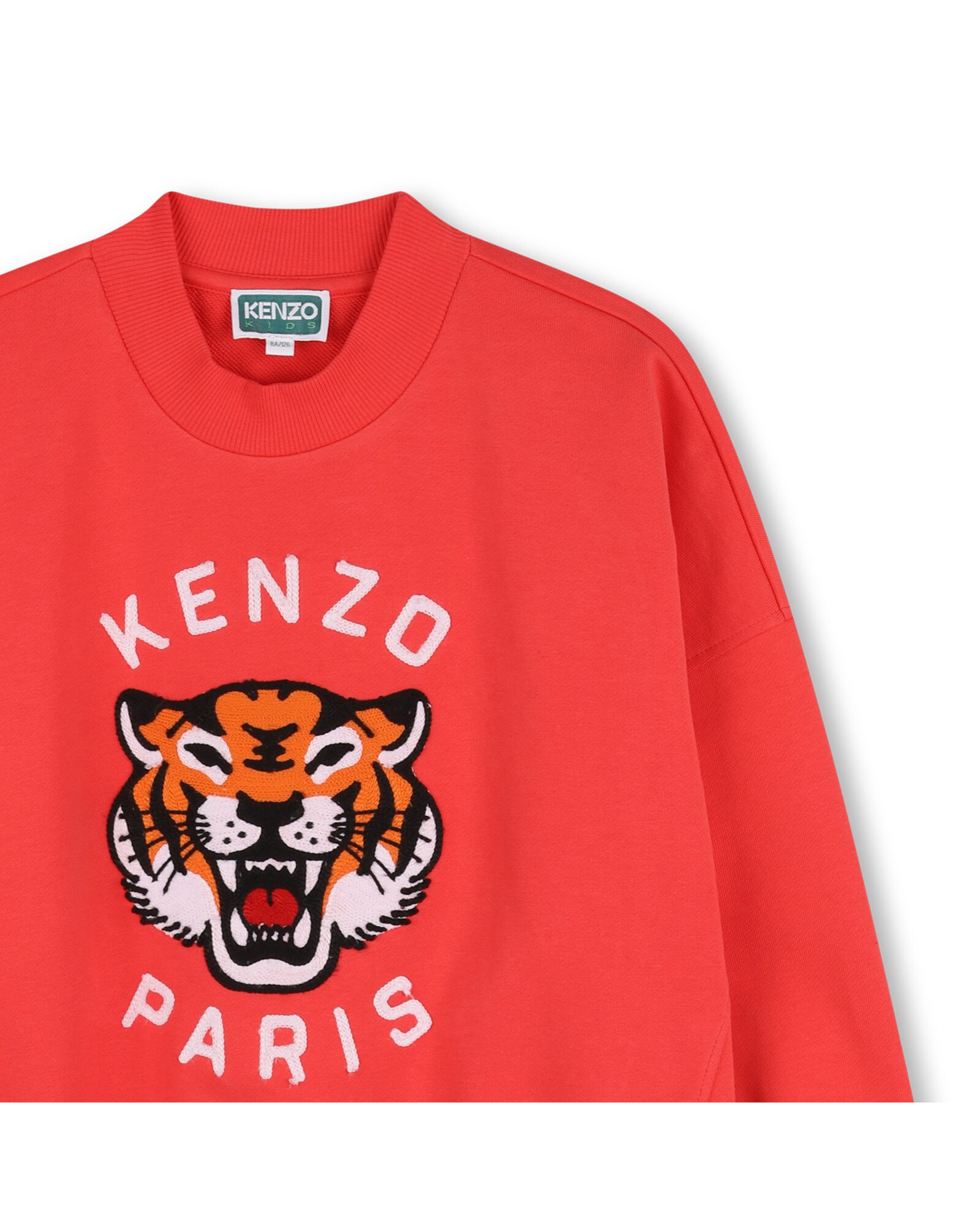Sudadera sin capucha unisex de manga larga con animal print en algodón - Kenzo Kids - Rojo Rojo-4