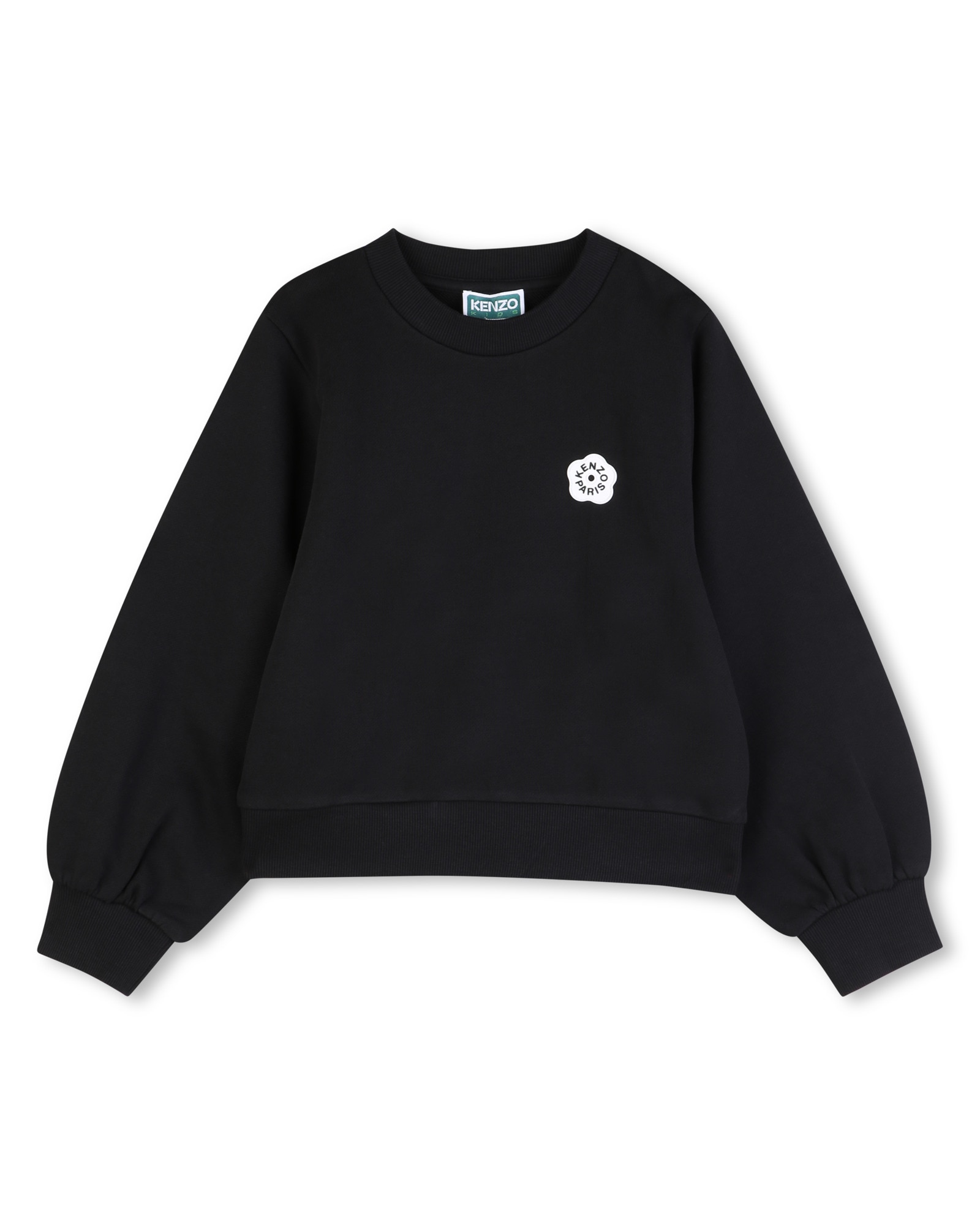 Imagen 0 de Sudadera sin capucha de niña de manga larga liso en algodón Negro