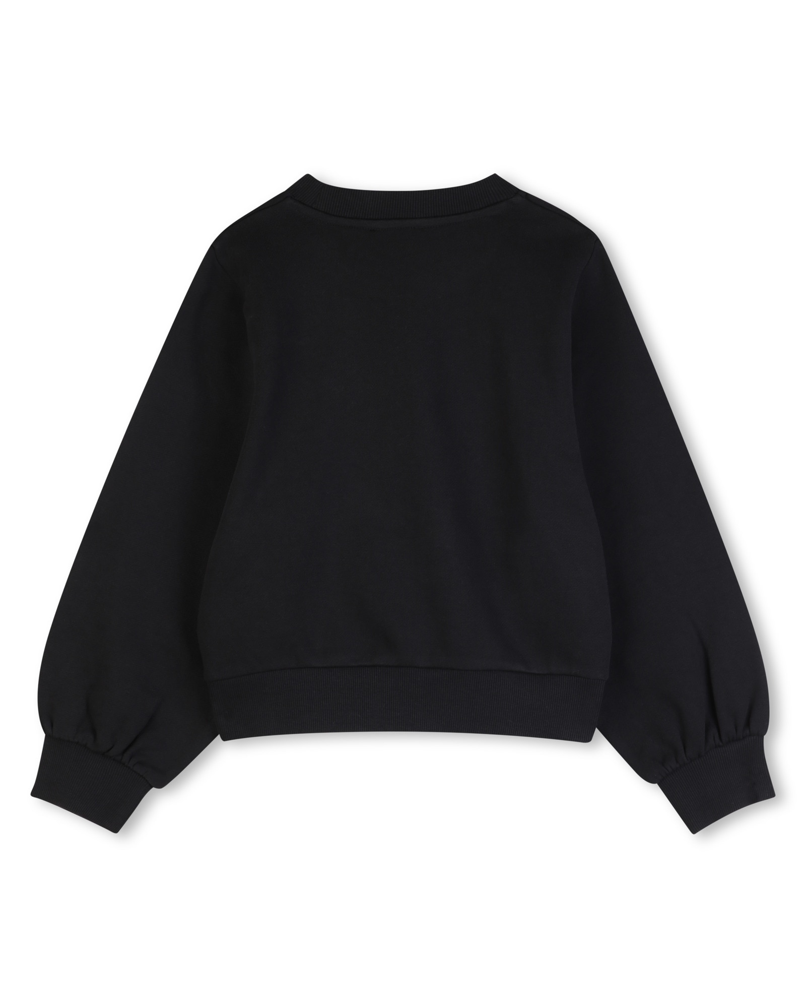 Sudadera sin capucha de niña de manga larga liso en algodón - Kenzo Kids - Negro Negro-3