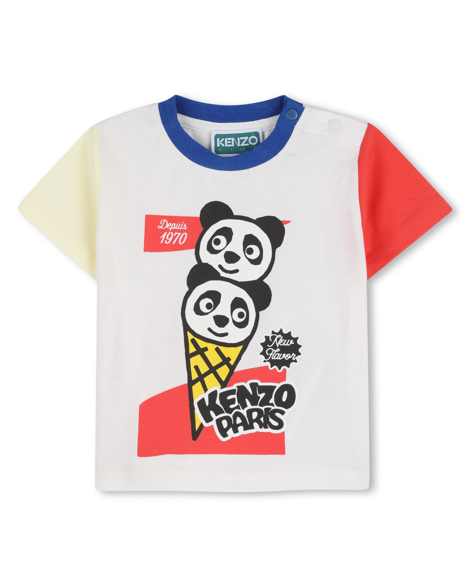 Imagen 0 de Camiseta de bebé niño de manga corta con fantasía en algodón Blanco