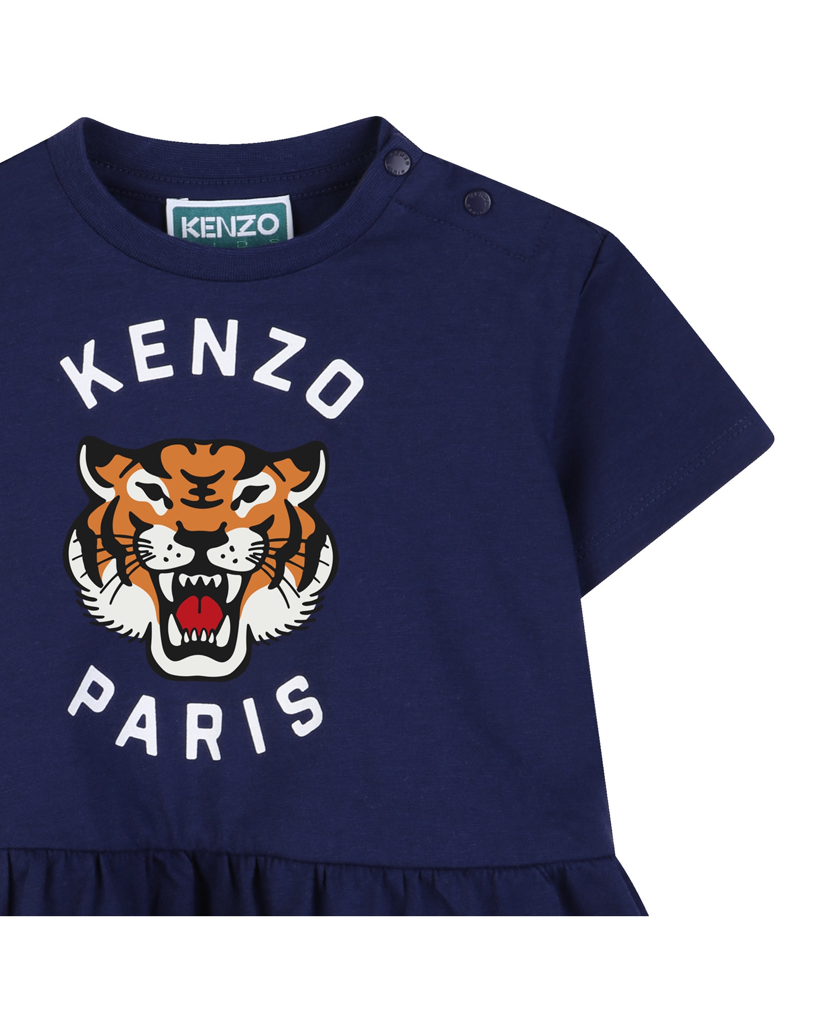 Vestido de bebé de algodón con estampado animal - Kenzo Kids - Azul Azul-2