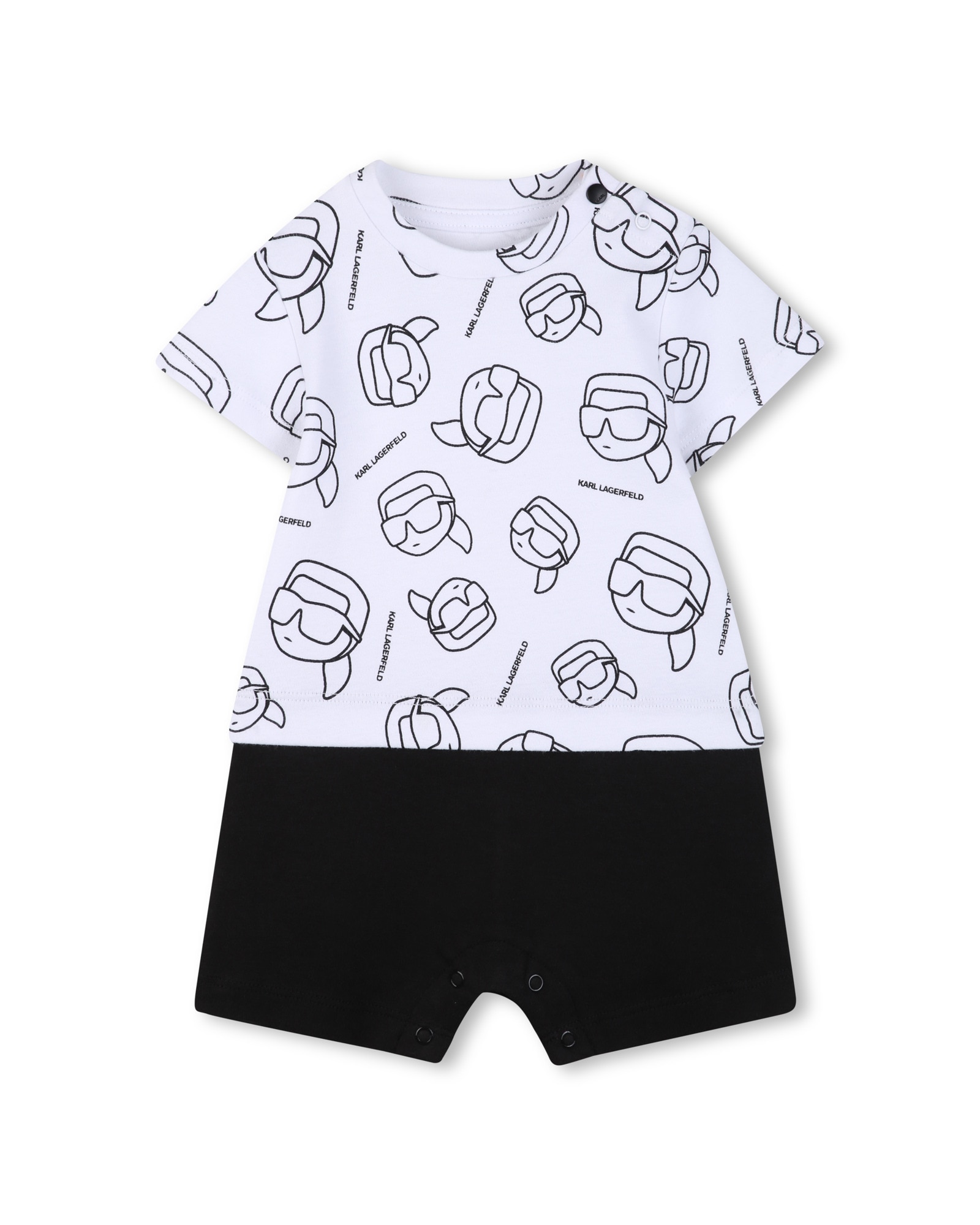 Imagen 0 de Pelele de bebé niño microestampado en algodón Blanco