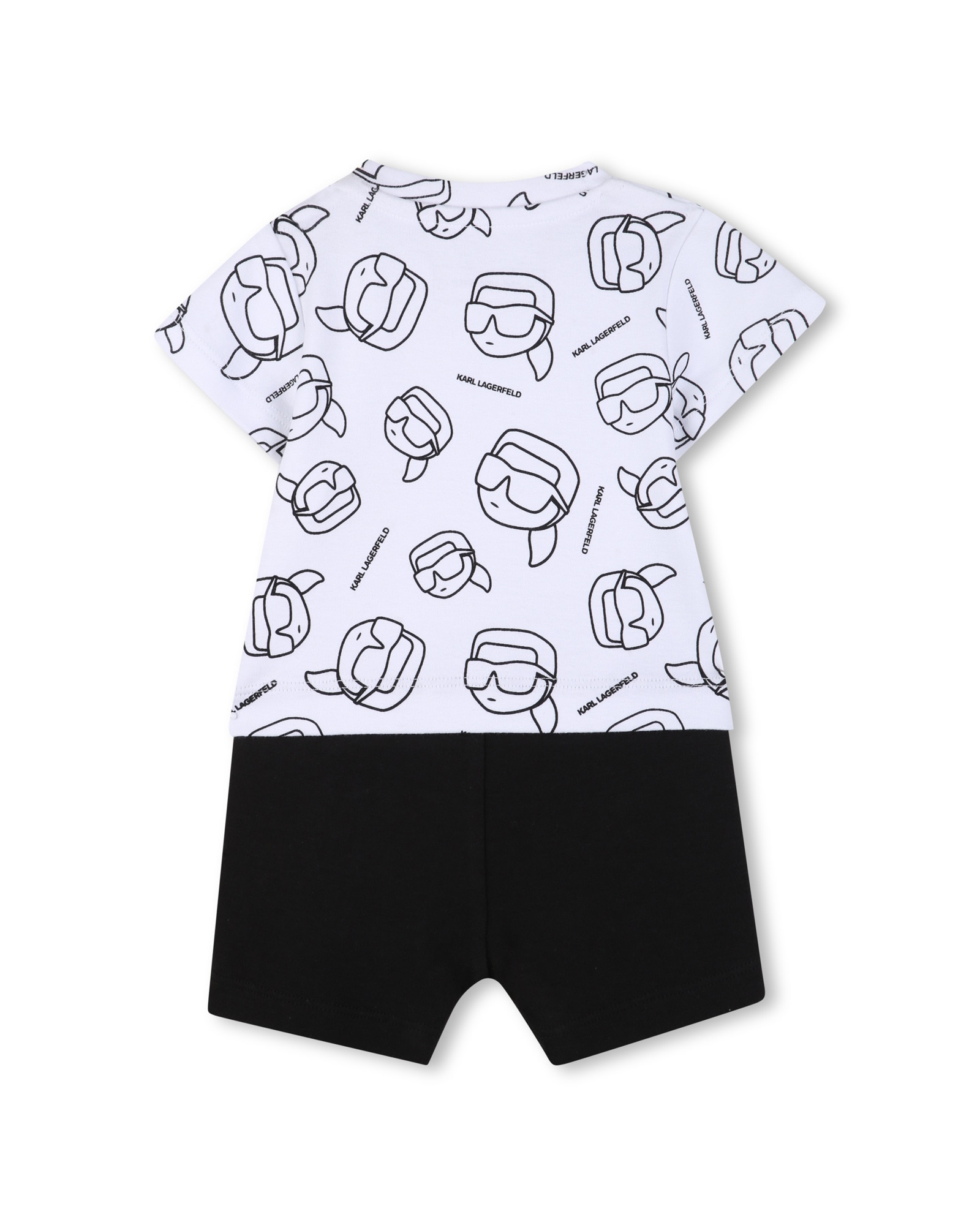 Pelele de bebé niño microestampado en algodón - Karl Lagerfeld Kids - Blanco Blanco-3