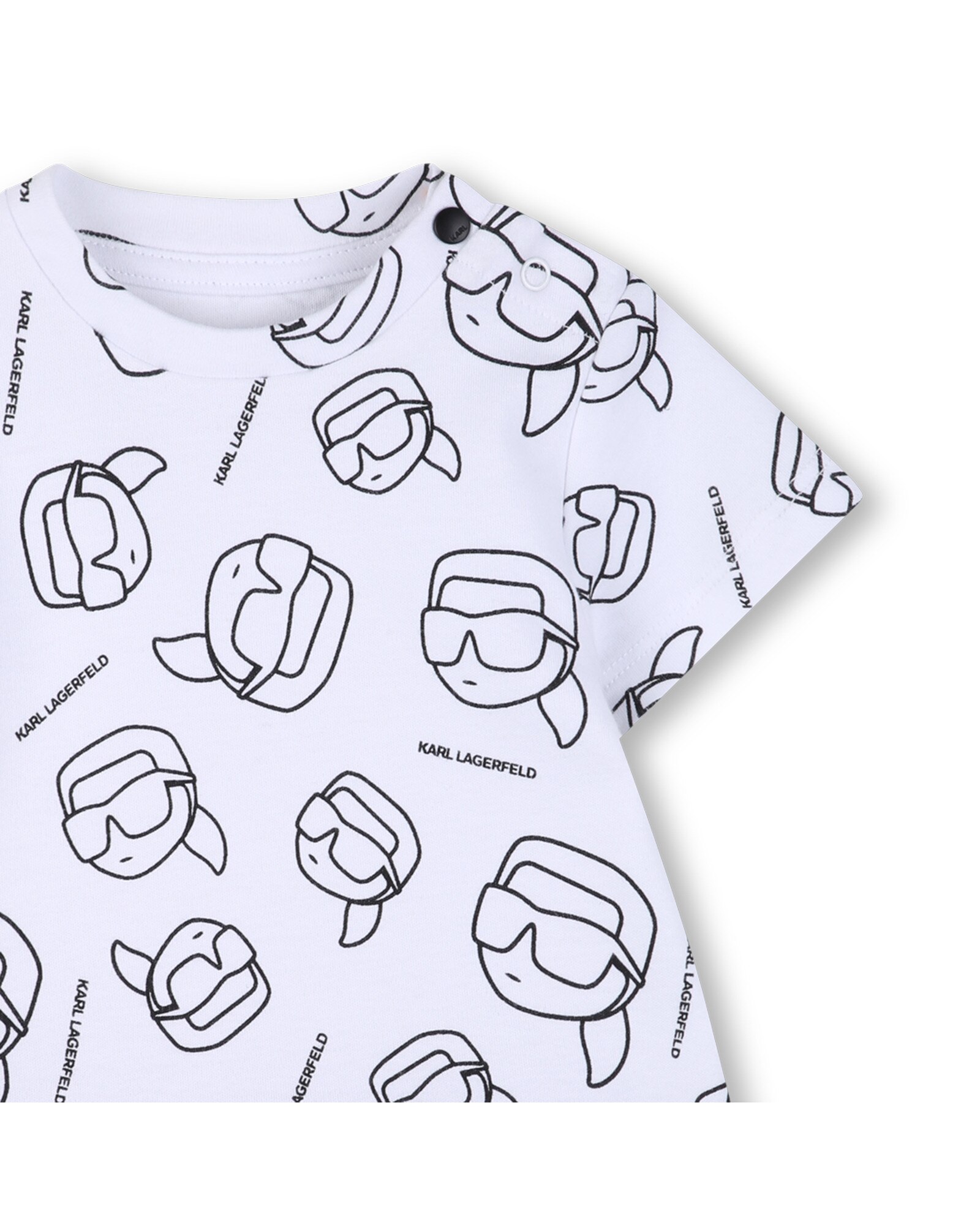 Pelele de bebé niño microestampado en algodón - Karl Lagerfeld Kids - Blanco Blanco-2