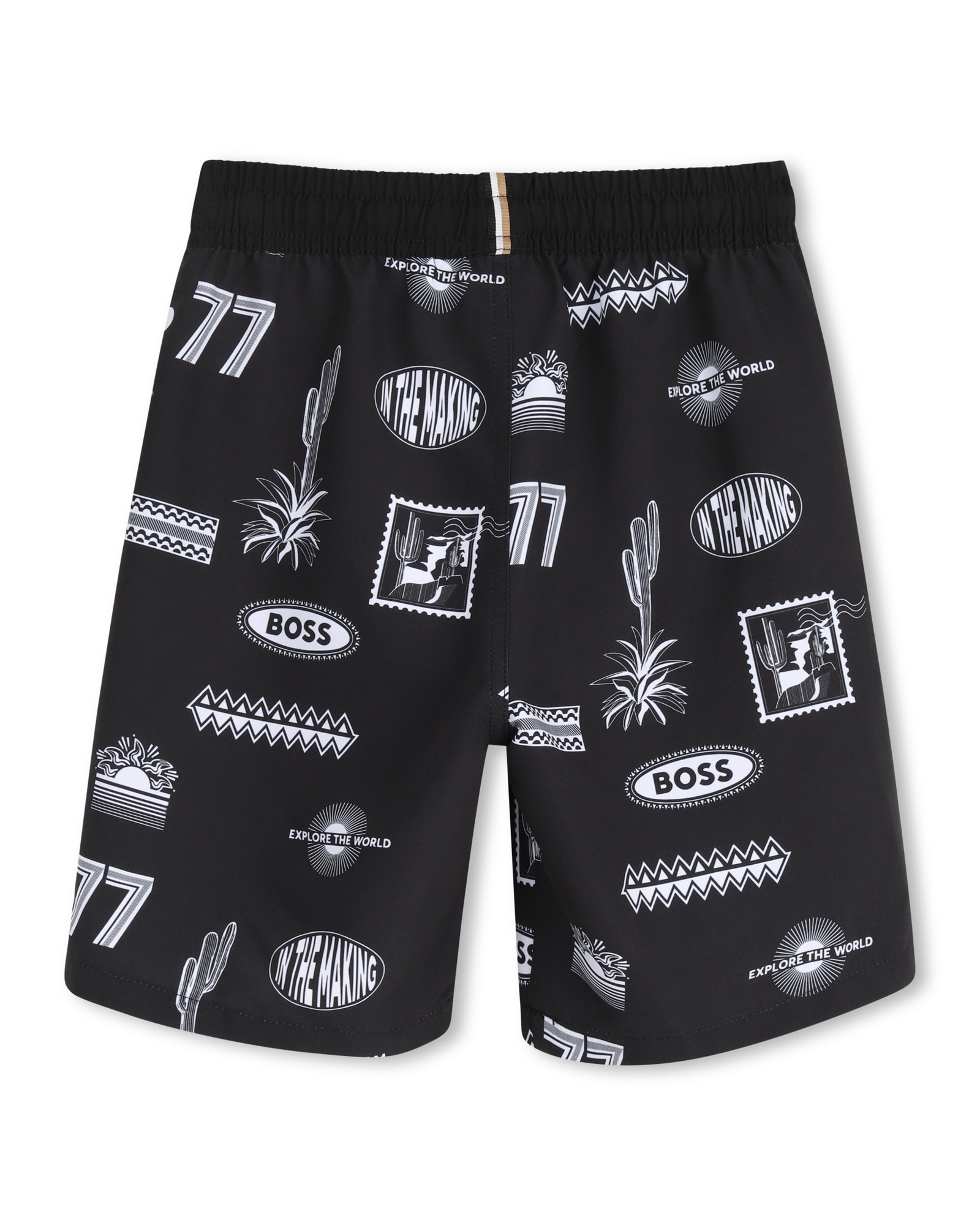 Bañador de niño con estampado grande en poliéster - BOSS Kidswear - Negro Negro-4