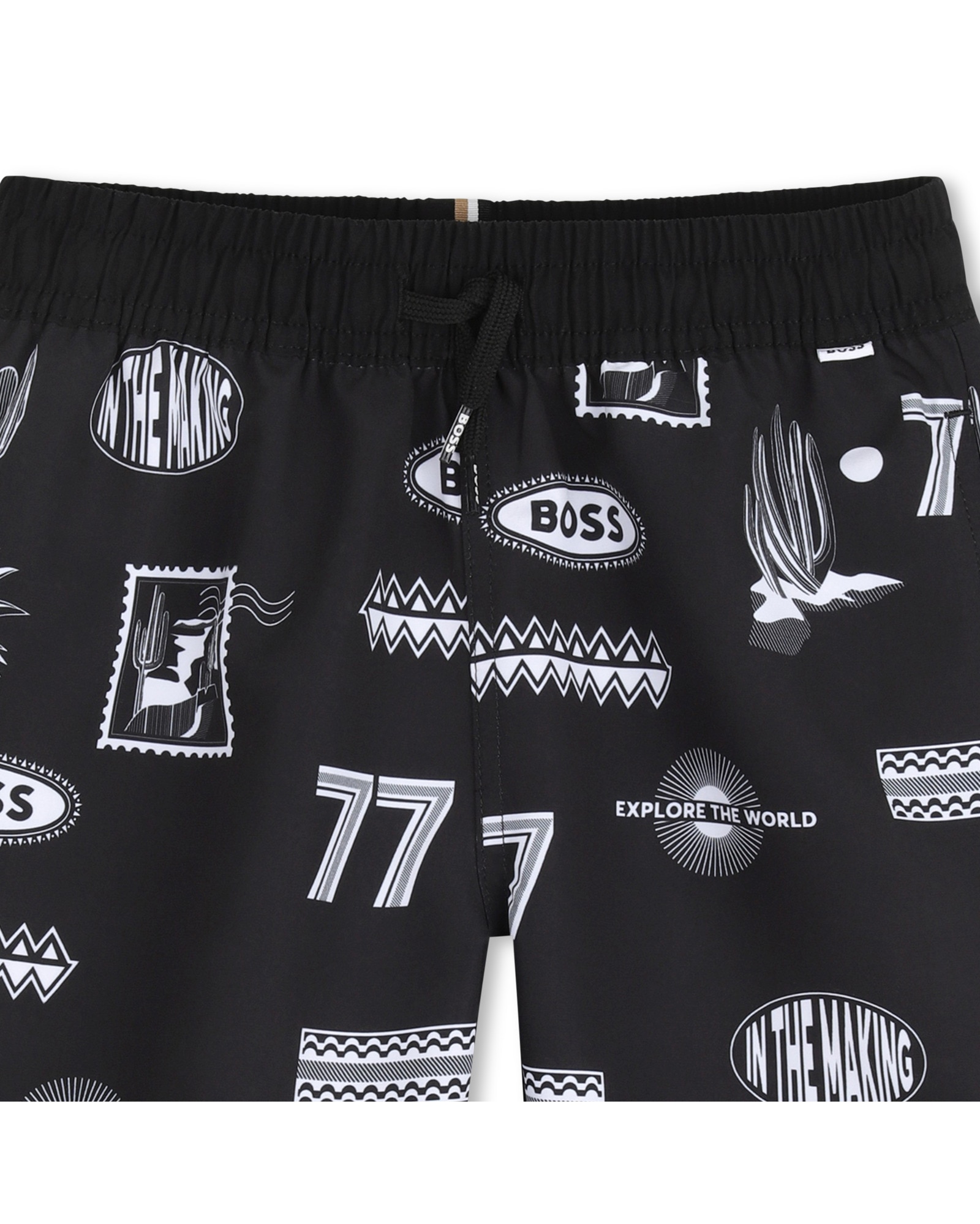 Bañador de niño con estampado grande en poliéster - BOSS Kidswear - Negro Negro-3