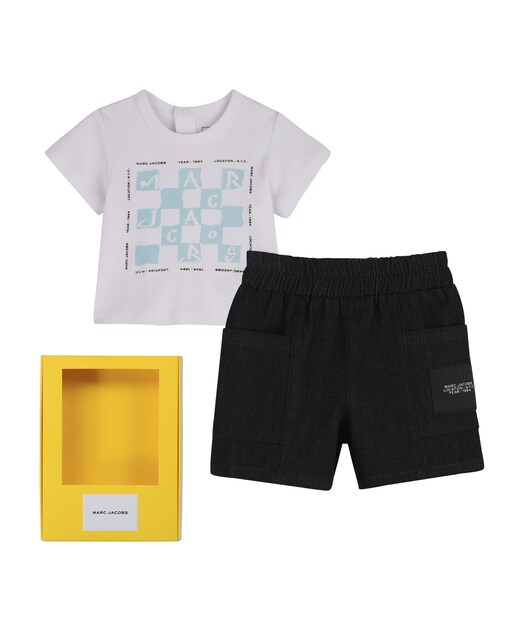 Imagen 0 de Conjunto de bebe unisexe con dibujo frontal en algodón