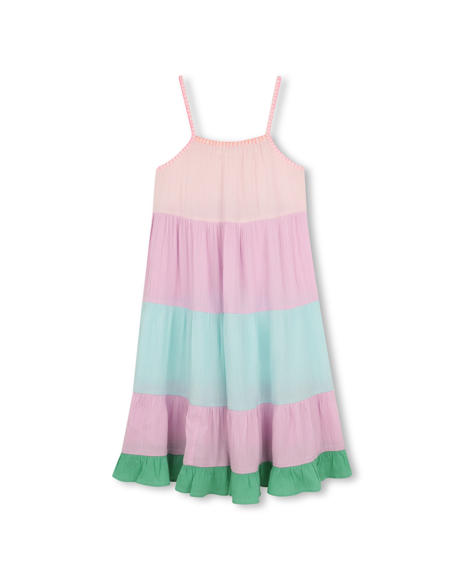 Vestido de niña de tirantes con estampado fantasía