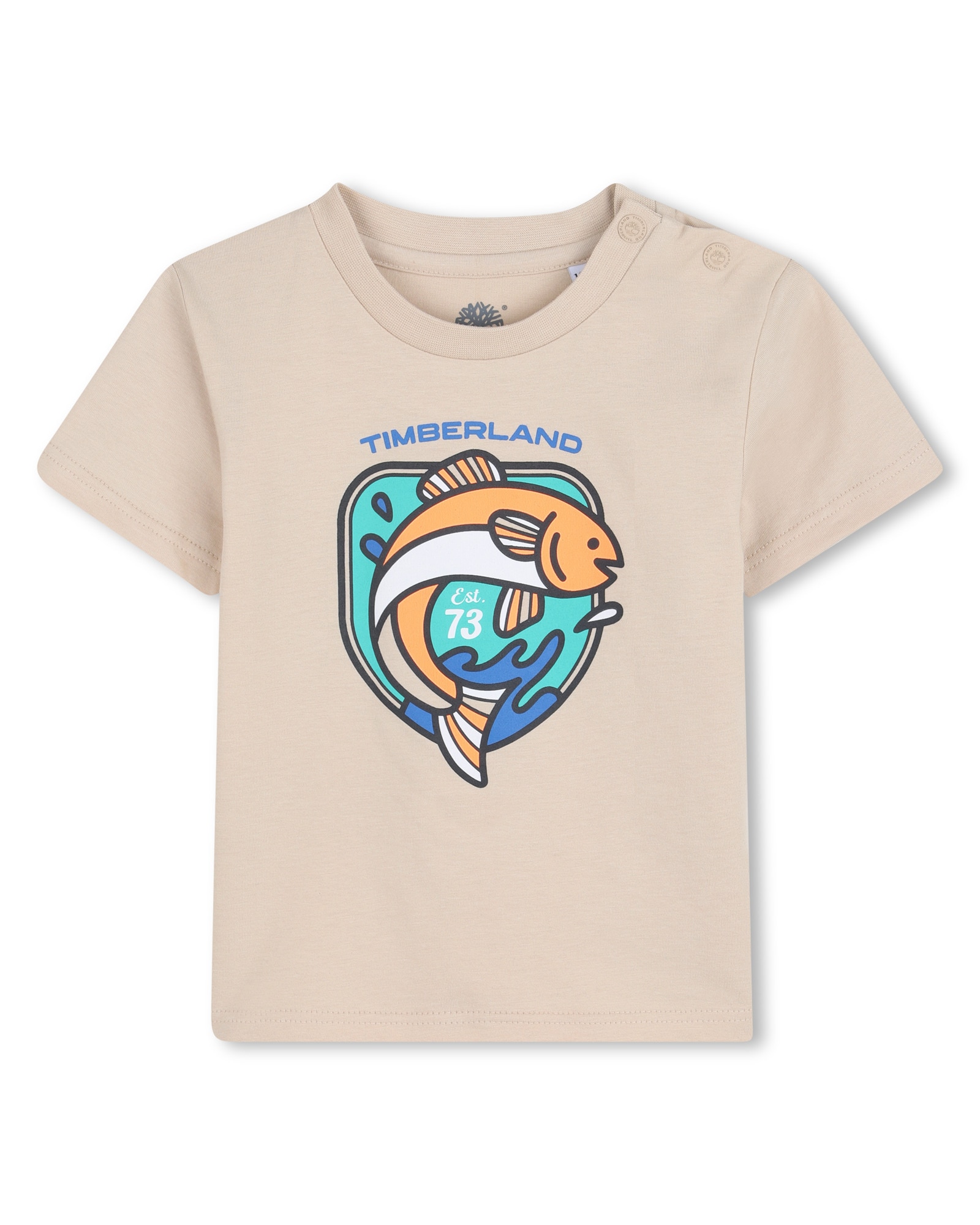Imagen 0 de Camiseta de bebé niño de manga corta con animal print en algodón Natural