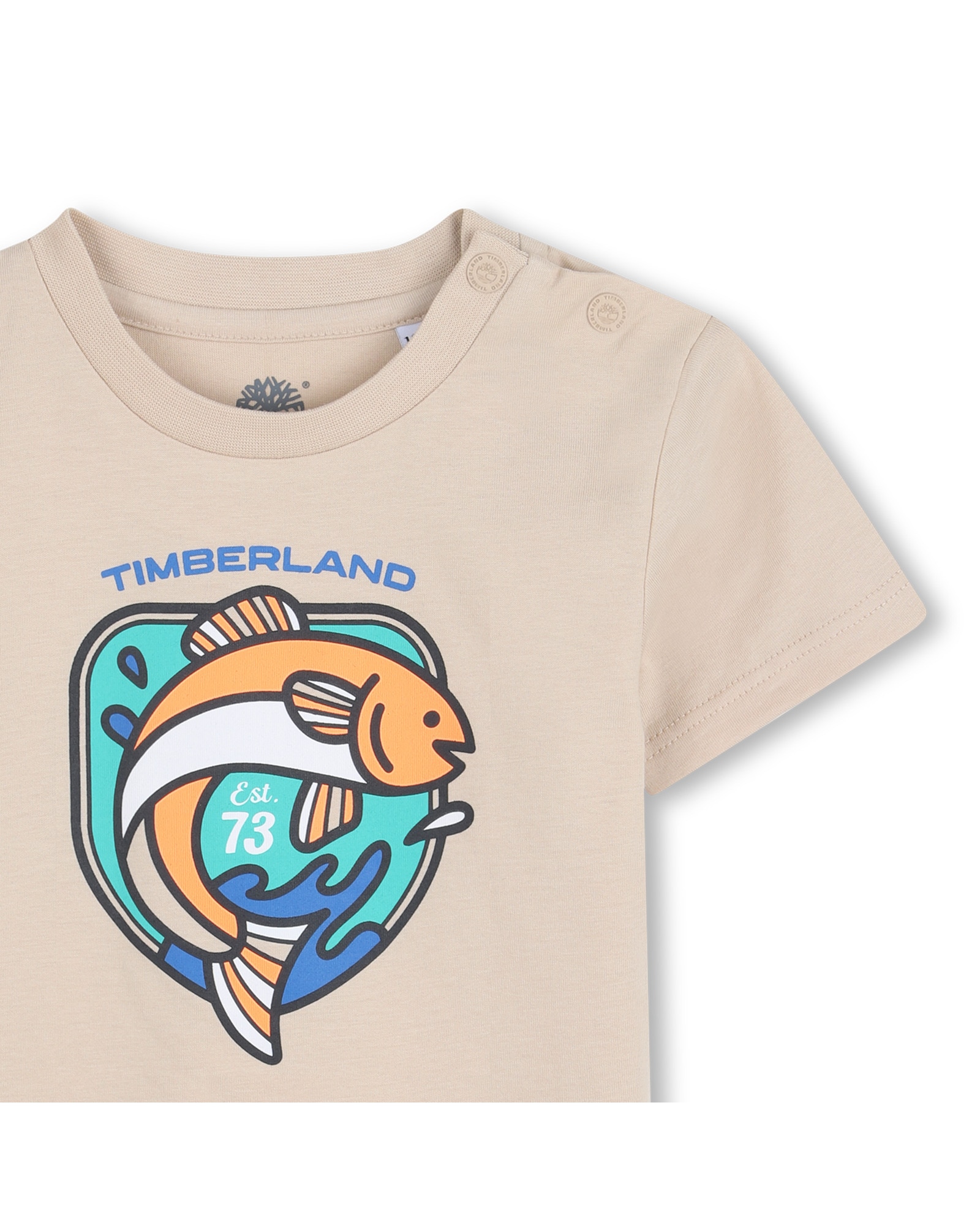 Camiseta de bebé niño de manga corta con animal print en algodón - Timberland - Natural Natural-2