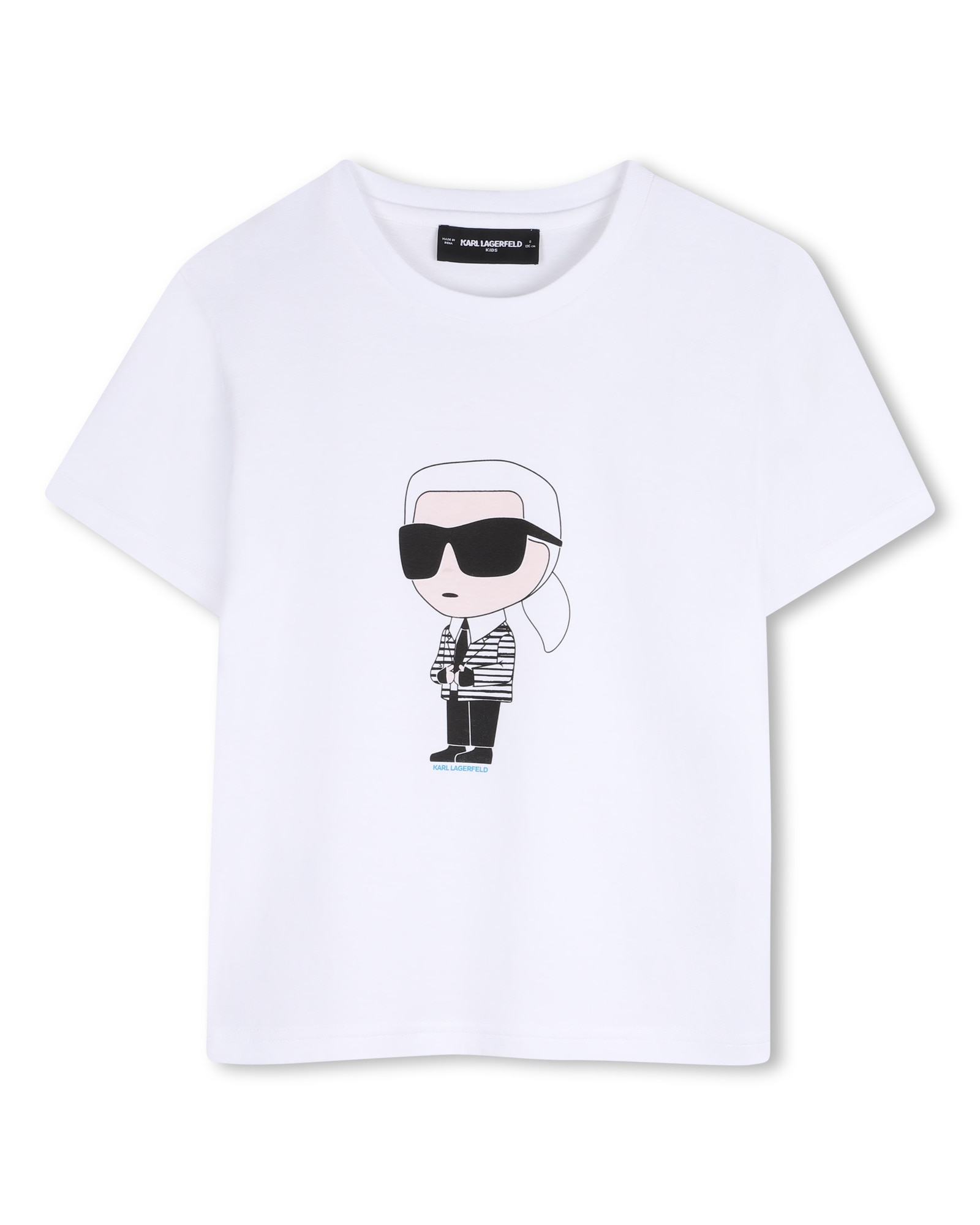 Imagen 0 de Camisa de niñode manga francesa con dibujo frontal en algodón Blanco