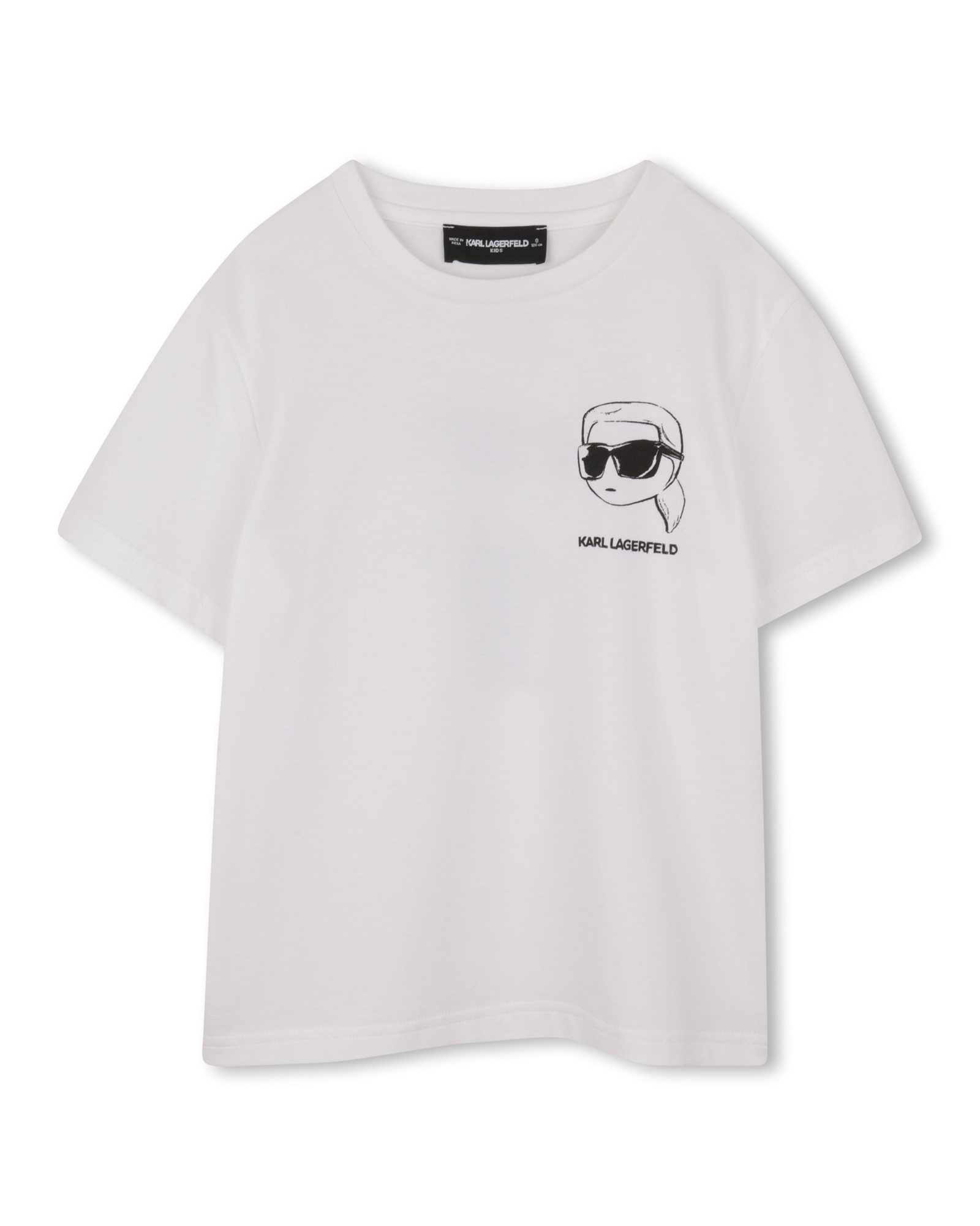 Imagen 0 de Camisa de niño de manga corta con dibujo frontal en algodón Blanco