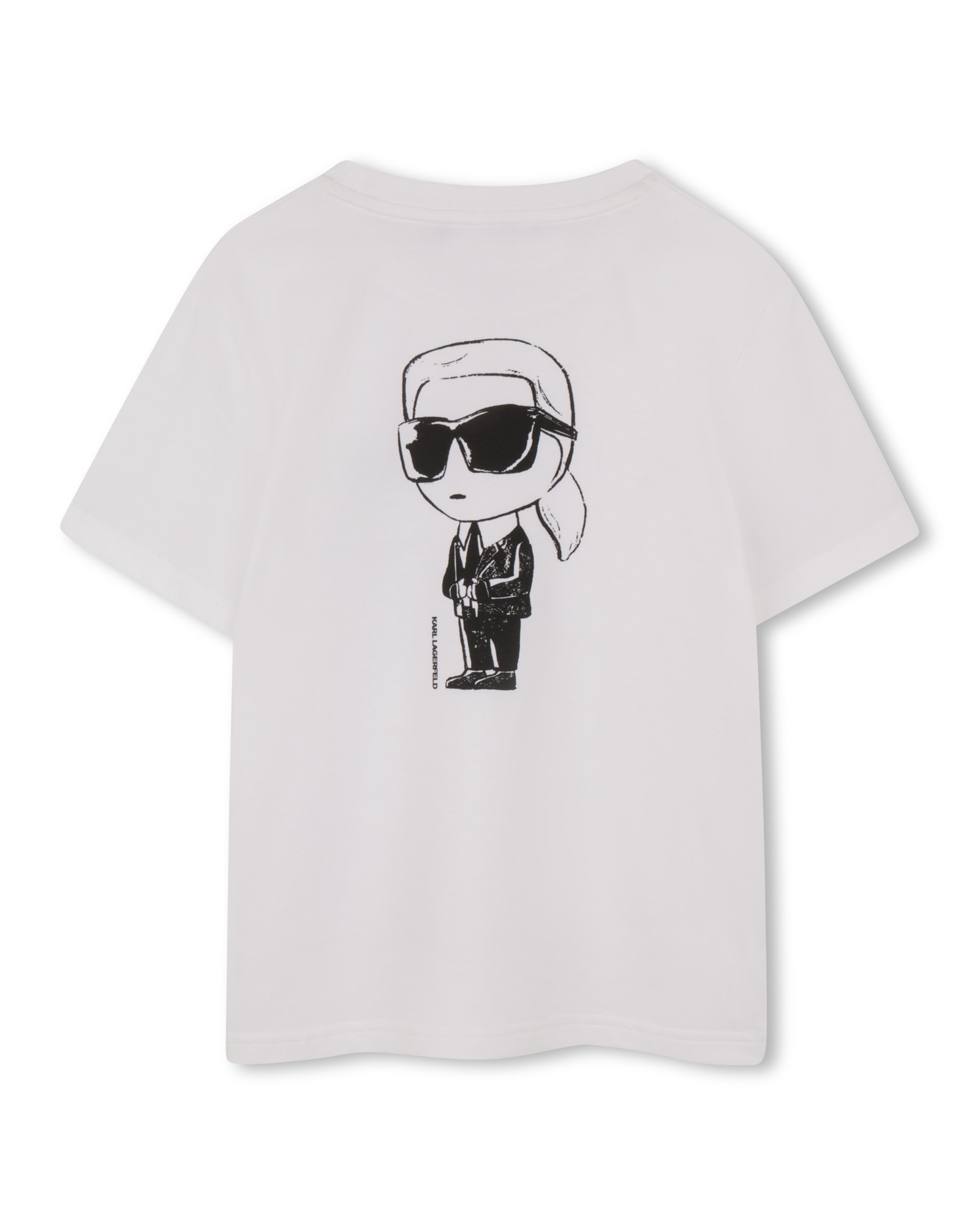 Camisa de niño de manga corta con dibujo frontal en algodón - Karl Lagerfeld Kids - Blanco Blanco-4