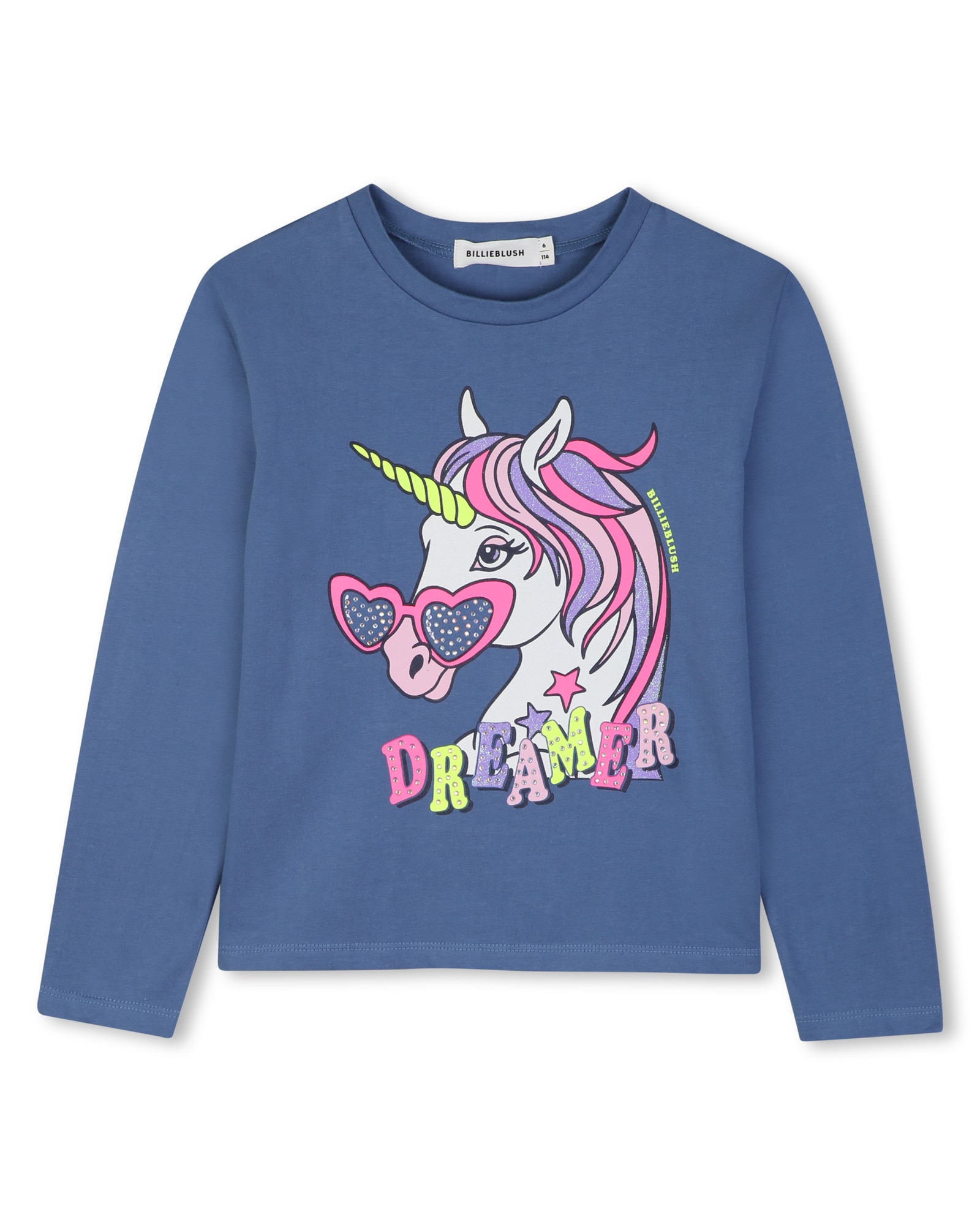 Camiseta de niña de manga larga con estampado grande - Billieblush - Azul Azul-1