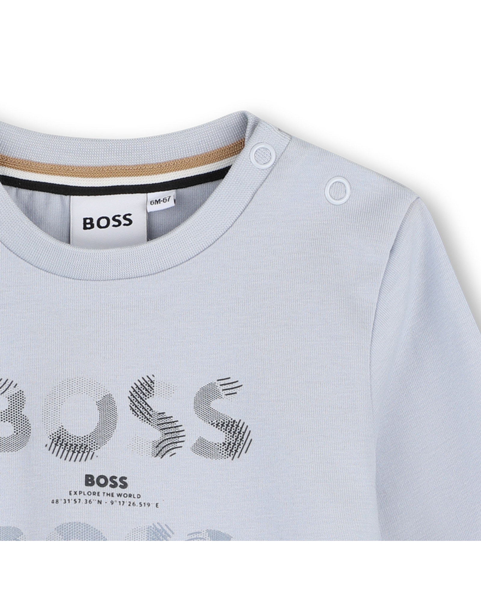 Imagen 2 de Camiseta de bebé niño de manga larga con estampado grande - BOSS Kidswear - Azul claro Azul claro