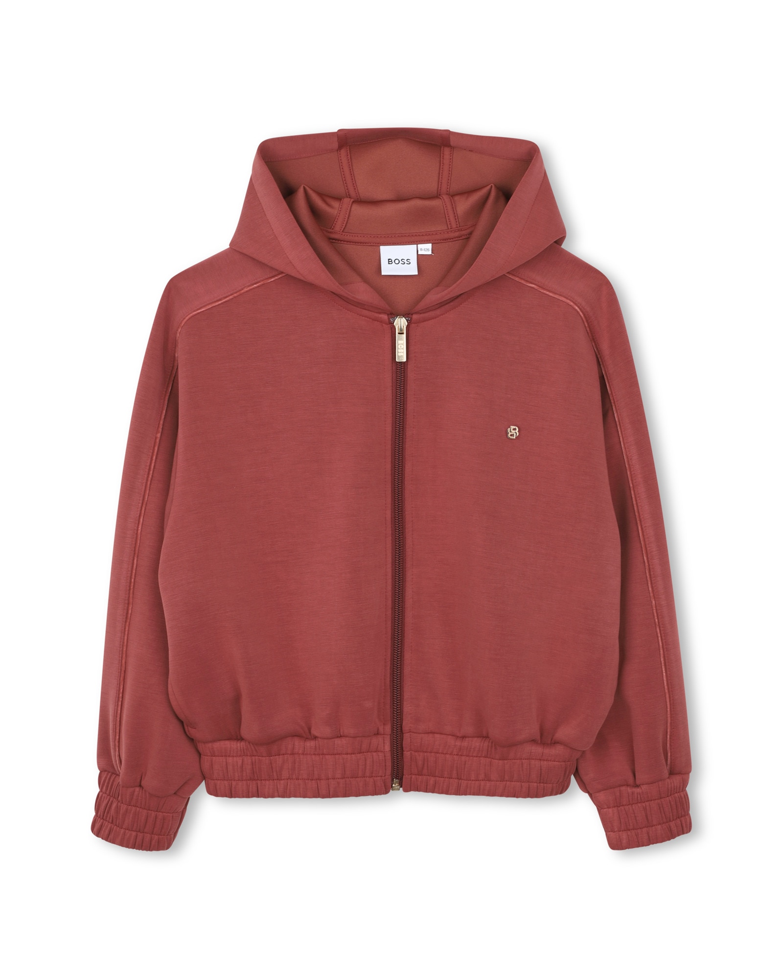 Imagen 1 de Chaqueta de punto de niña liso Burdeos