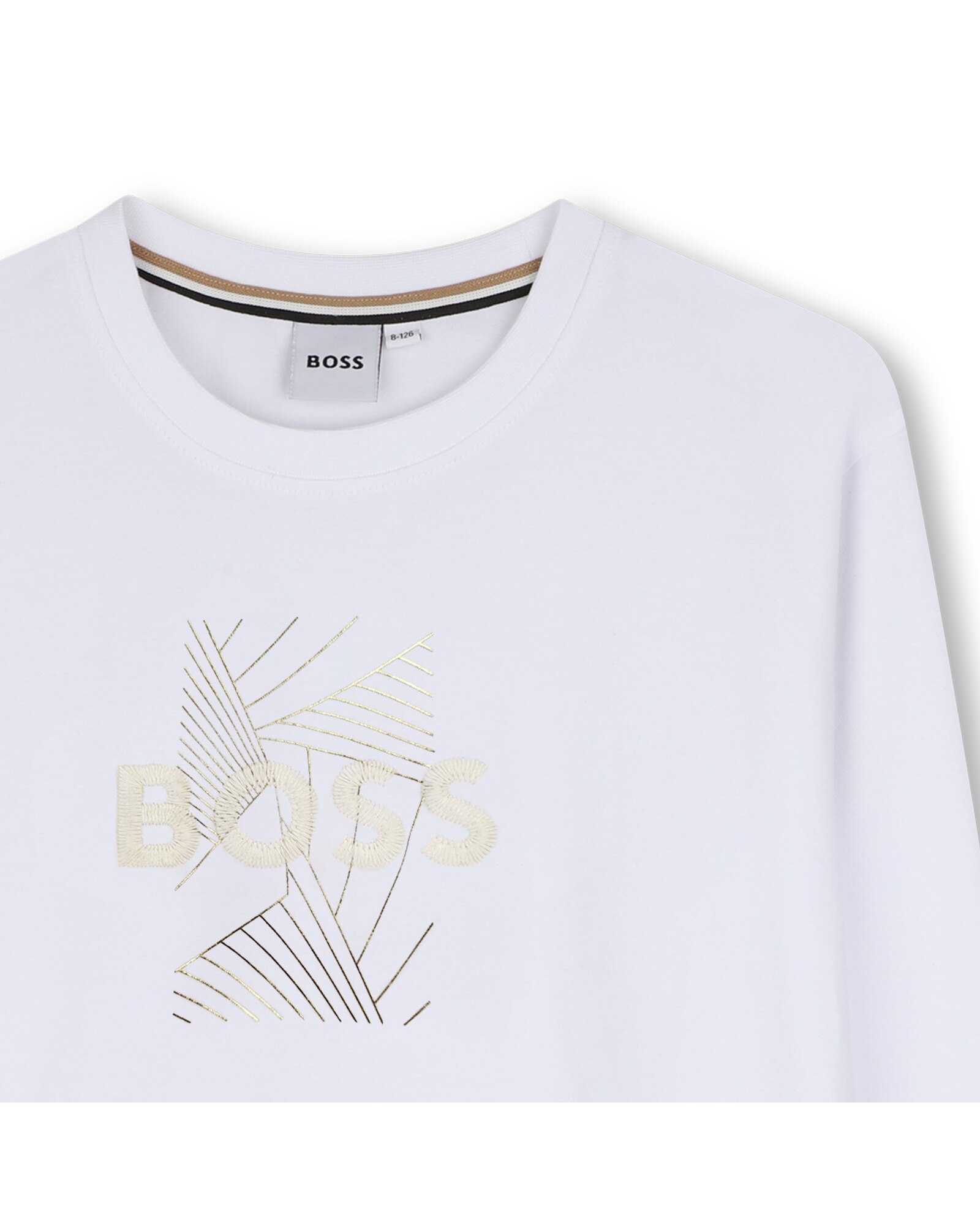 Camiseta de niña de manga larga con estampado grande - BOSS Kidswear - Blanco Blanco-2