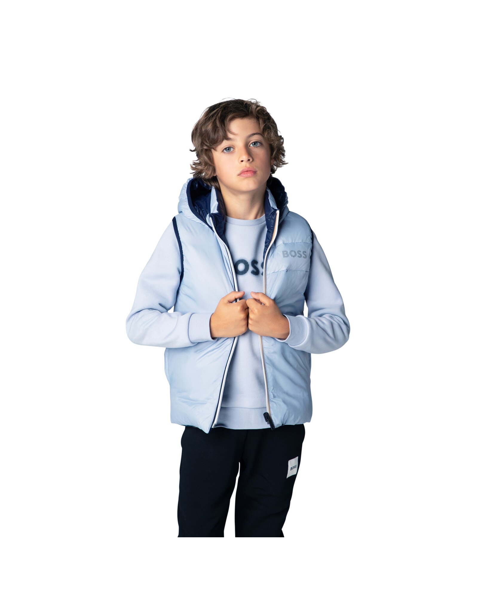 Abrigo de niño liso - BOSS Kidswear - Azul claro Azul claro-4