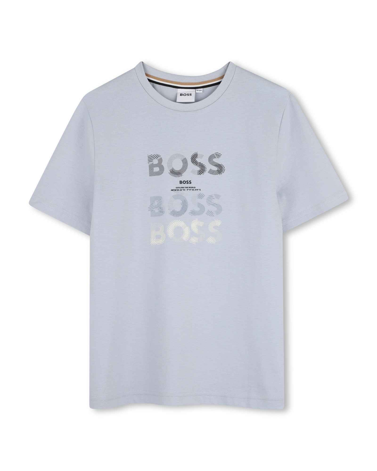 Camiseta de niño de manga corta con estampado grande - BOSS Kidswear - Azul claro Azul claro-1