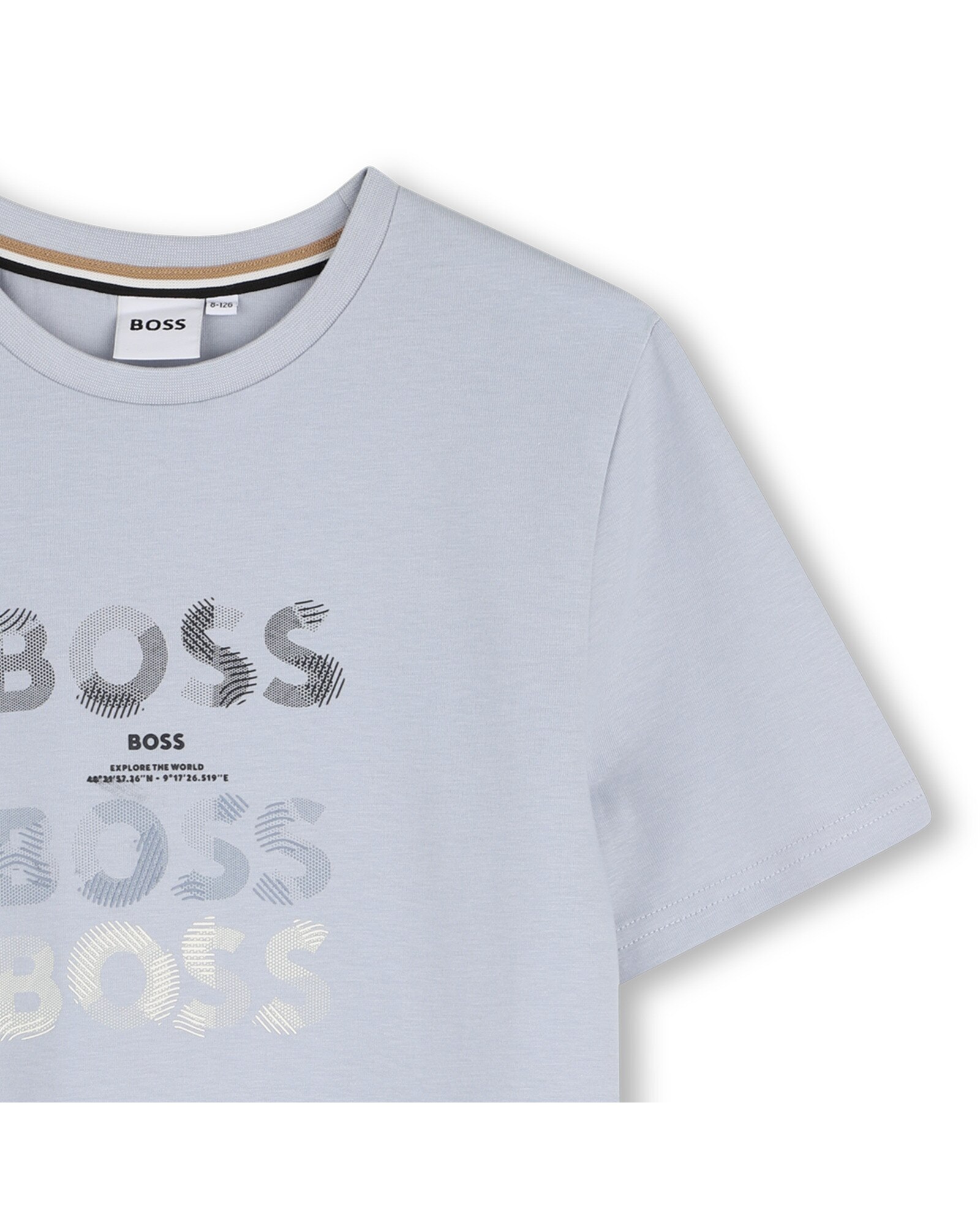 Camiseta de niño de manga corta con estampado grande - BOSS Kidswear - Azul claro Azul claro-2