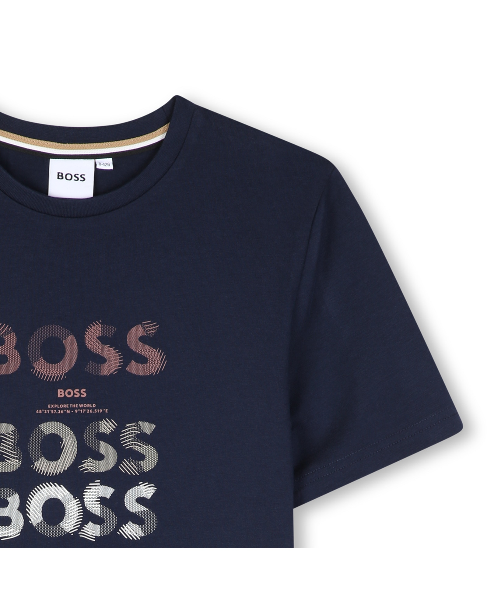 Camiseta de niño de manga corta con estampado grande - BOSS Kidswear - Azul marino Azul marino-2