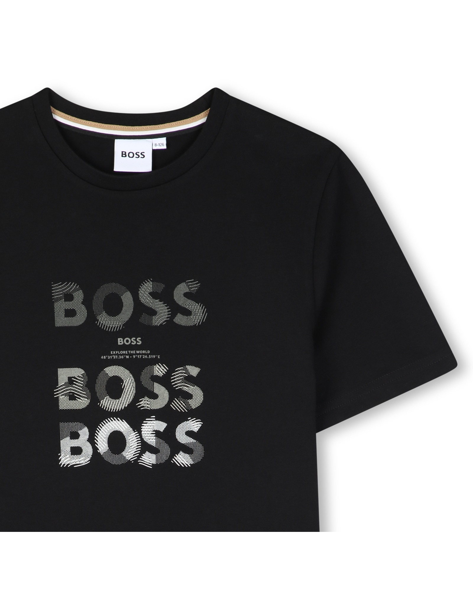 Camiseta de niño de manga corta con estampado grande - BOSS Kidswear - Negro Negro-2