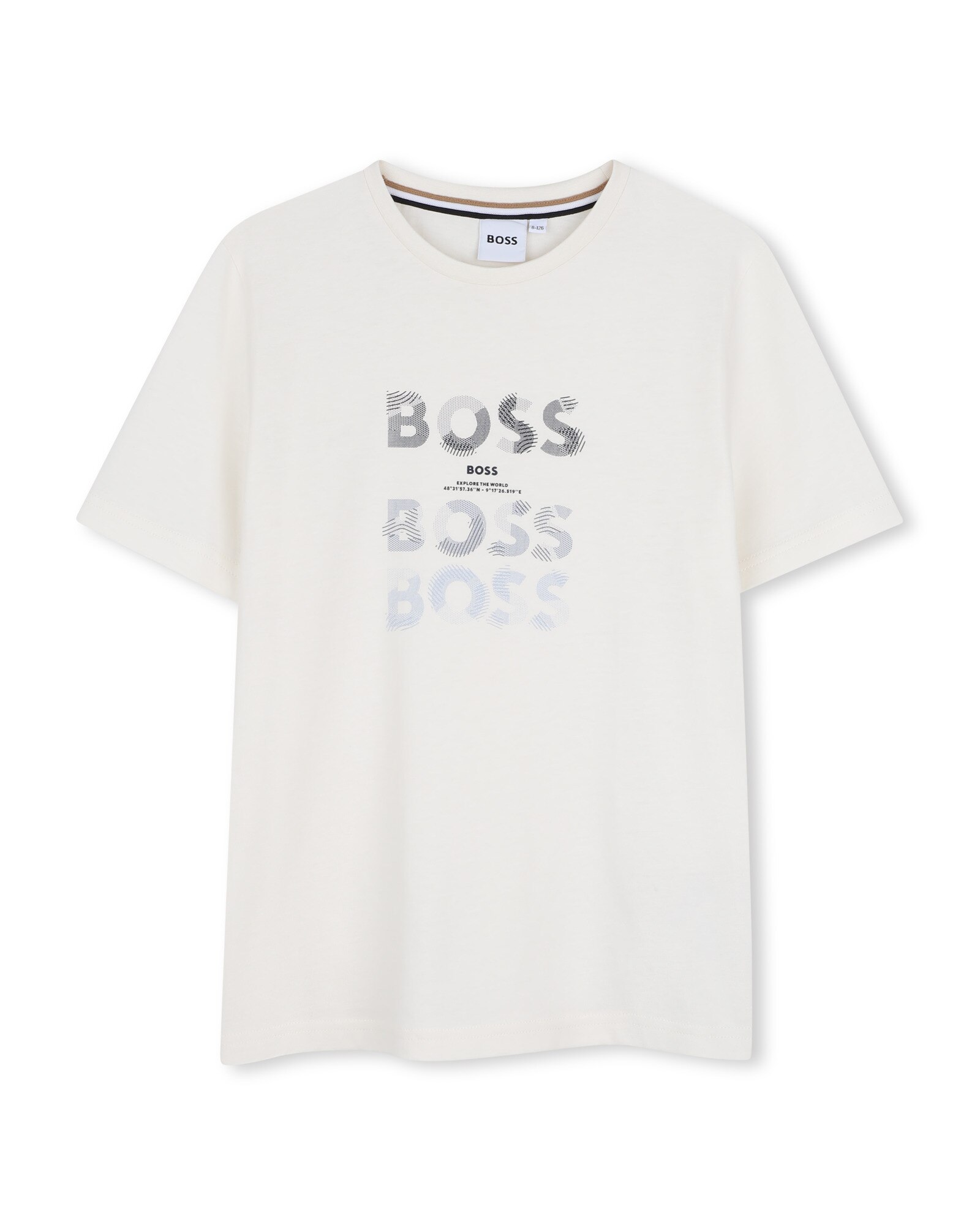 Camiseta de niño de manga corta con estampado grande - BOSS Kidswear - Crudo Crudo-1
