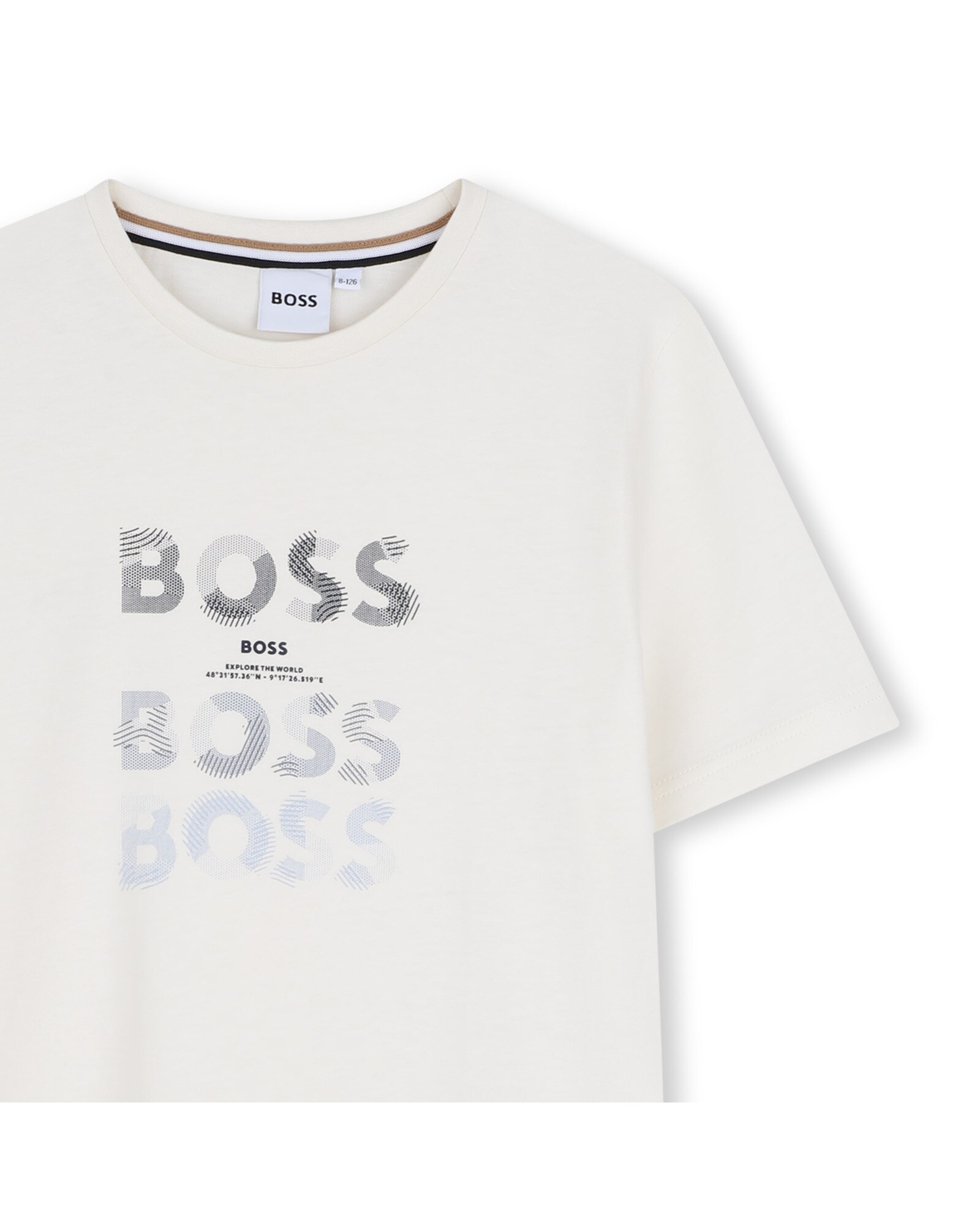 Camiseta de niño de manga corta con estampado grande - BOSS Kidswear - Crudo Crudo-2