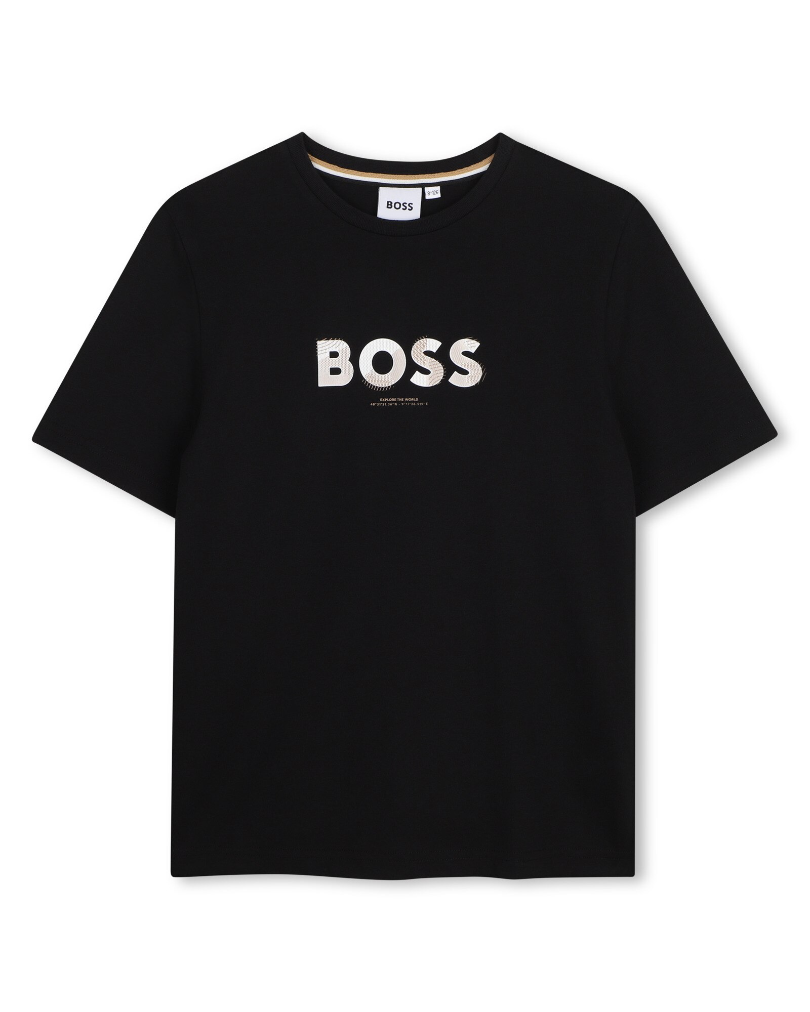 Camiseta de niño de manga corta con estampado grande - BOSS Kidswear - Negro Negro-1