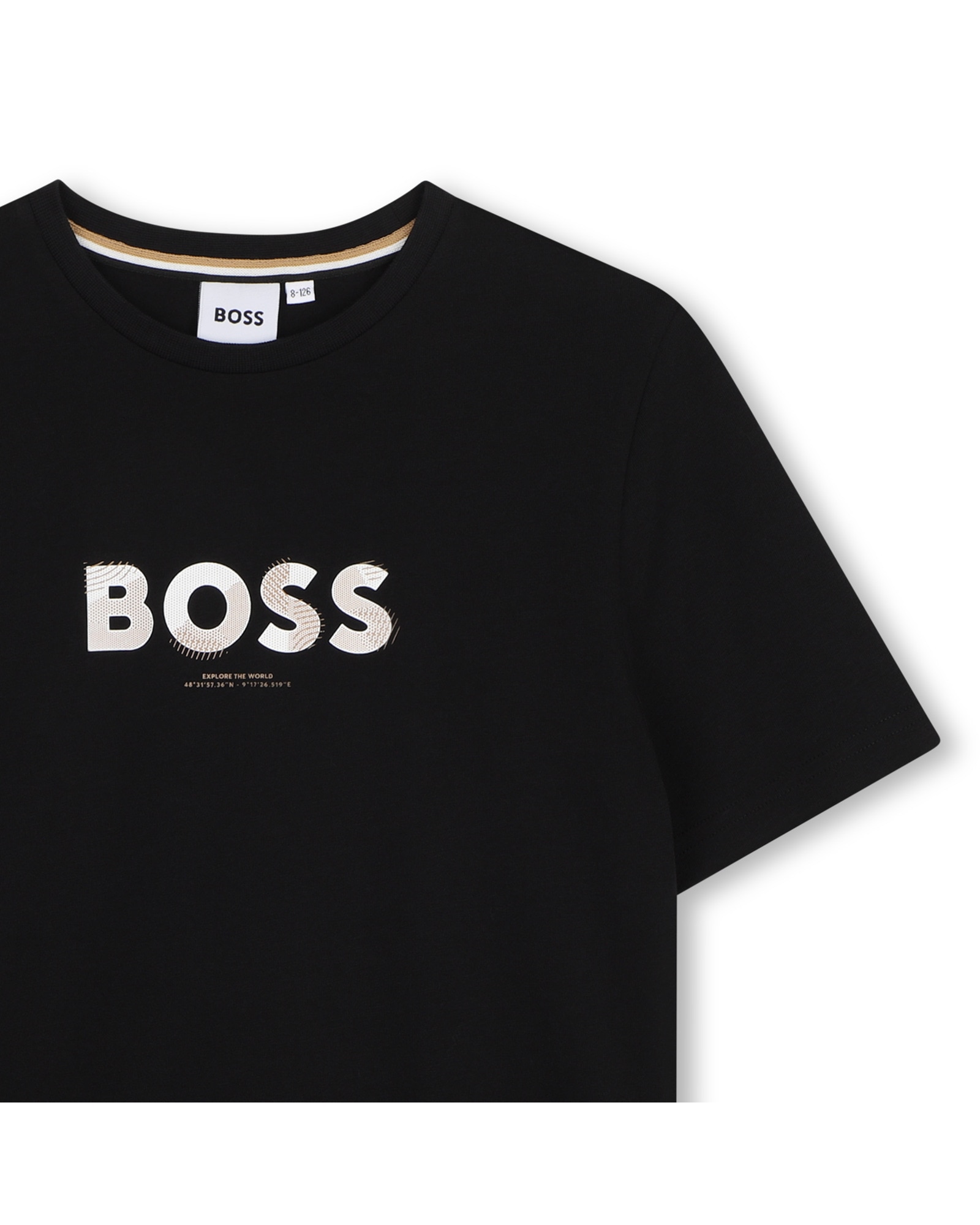 Camiseta de niño de manga corta con estampado grande - BOSS Kidswear - Negro Negro-2