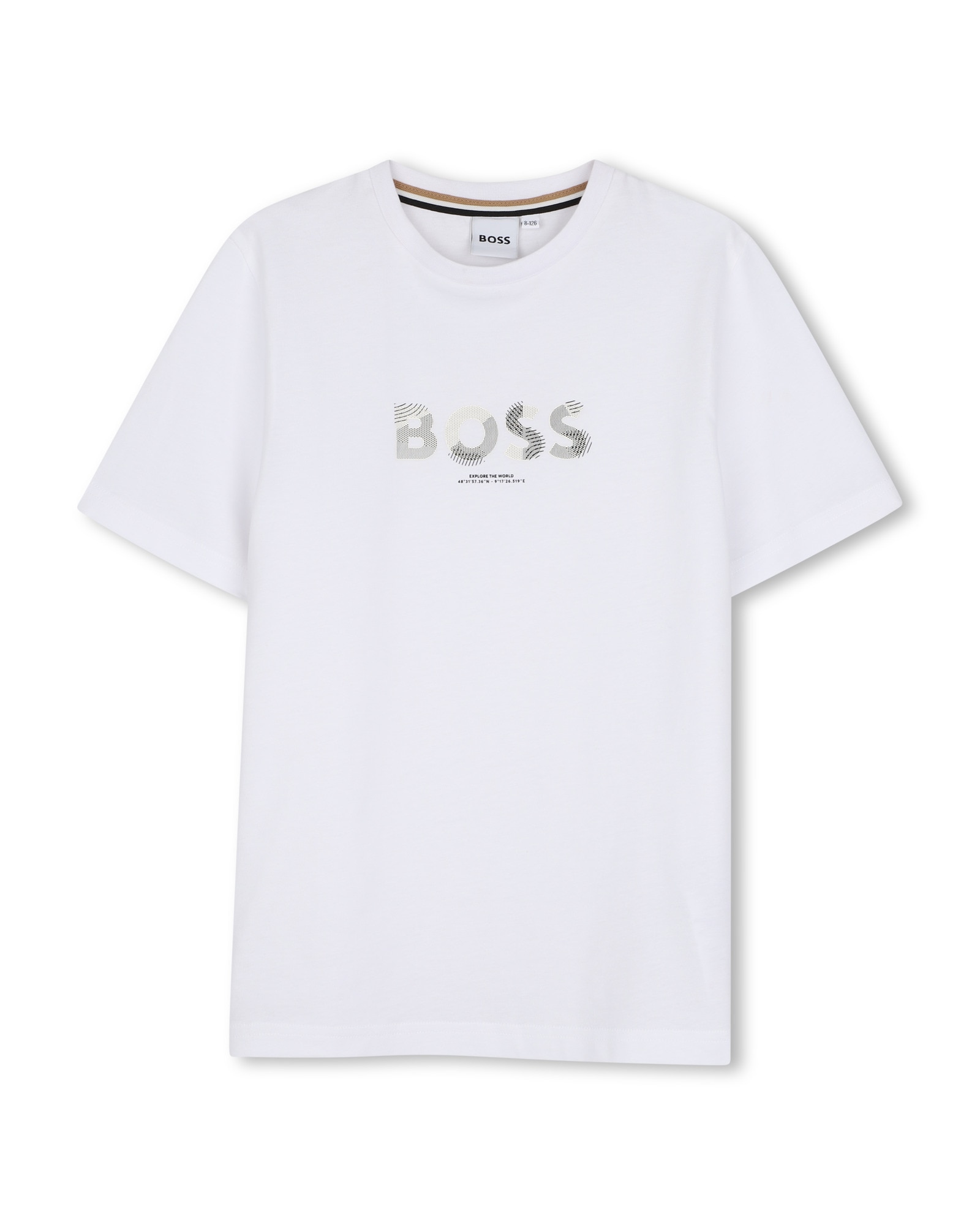 Camiseta de niño de manga corta con estampado grande - BOSS Kidswear - Blanco Blanco-1