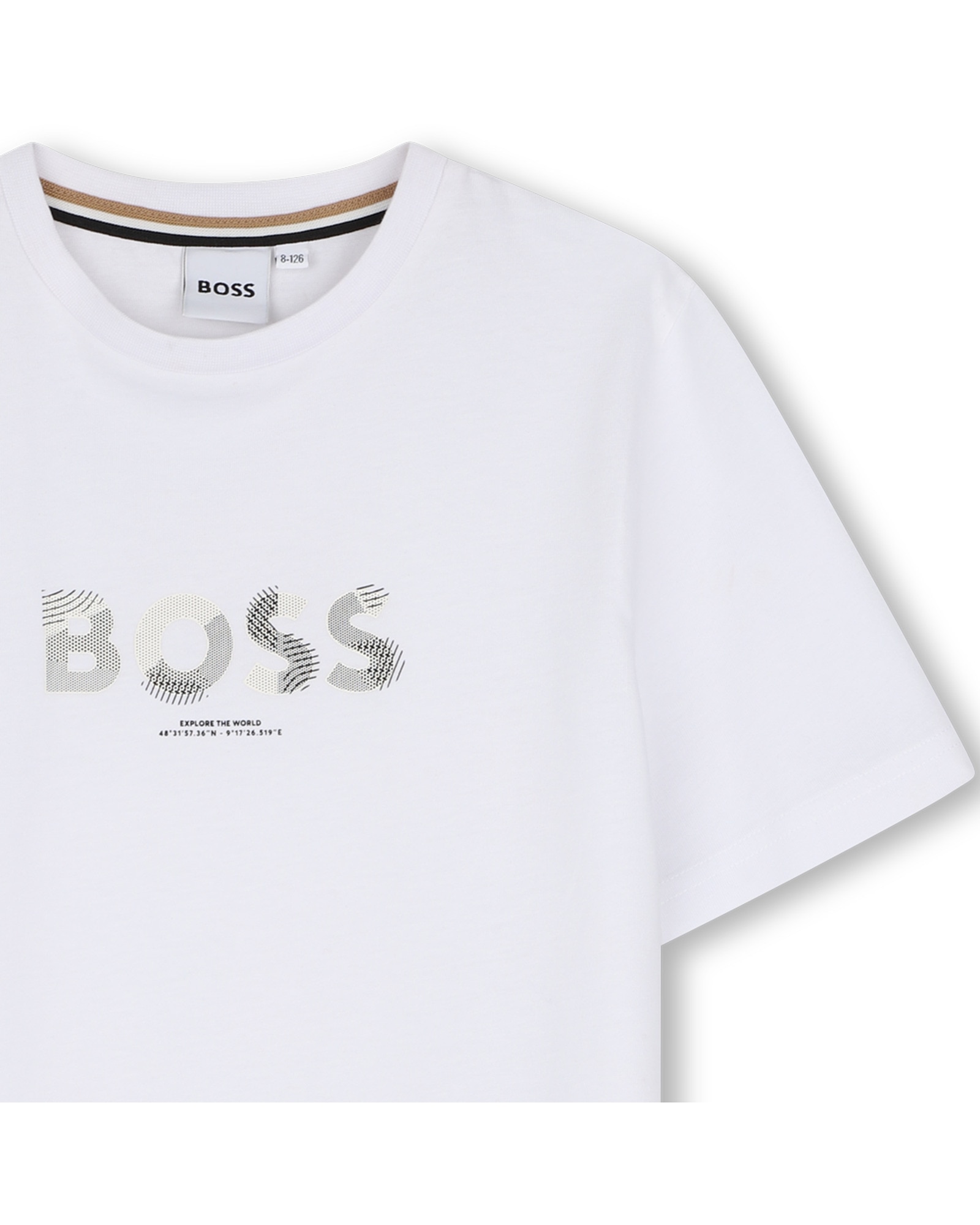 Camiseta de niño de manga corta con estampado grande - BOSS Kidswear - Blanco Blanco-2