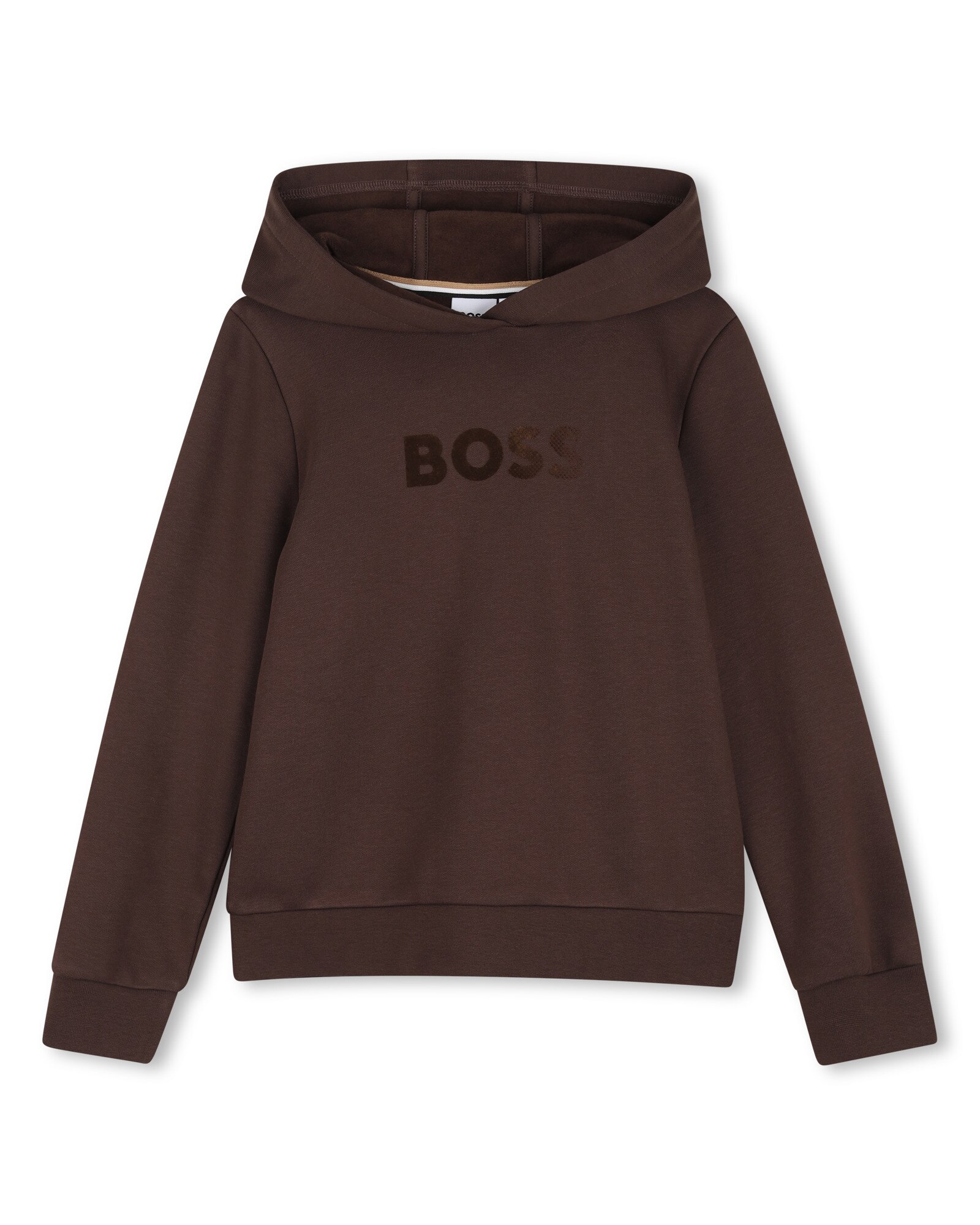 Sudadera con capucha de niño con estampado grande - BOSS Kidswear - Marrón Marrón-1