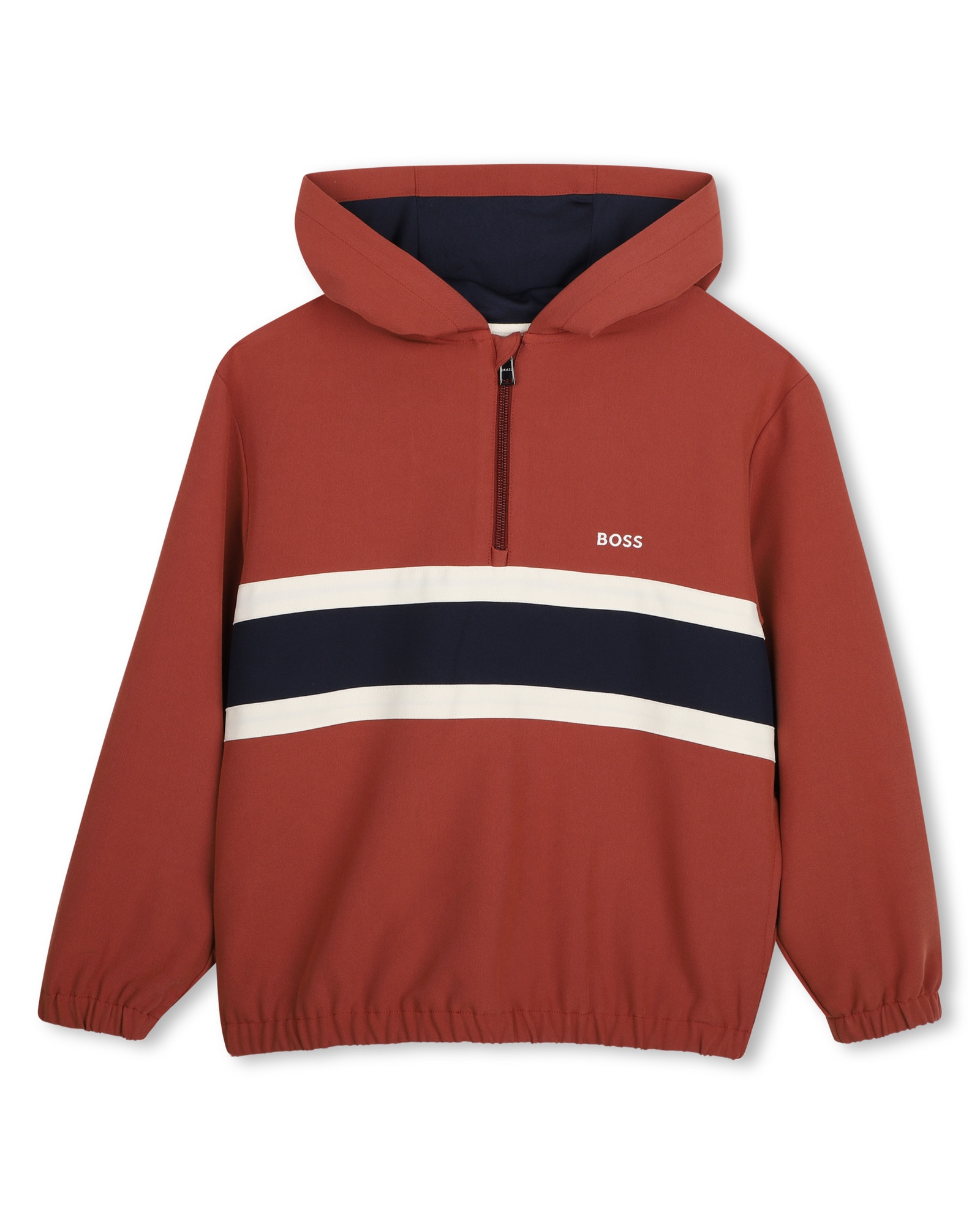 Imagen 0 de Sudadera con capucha de niño con rayas Burdeos