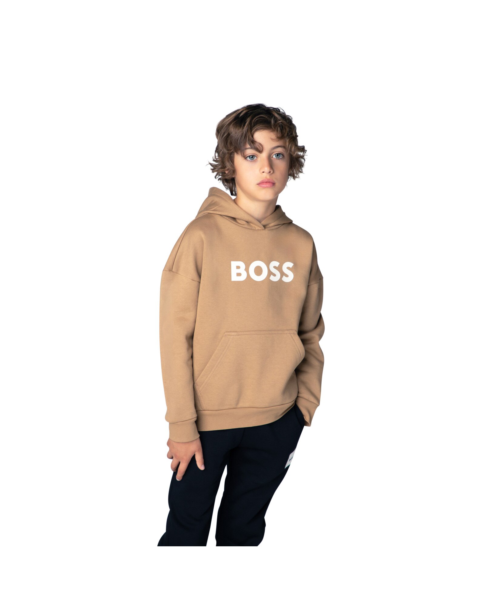 Imagen 0 de Sudadera con capucha de niño con estampado grande Azul marino