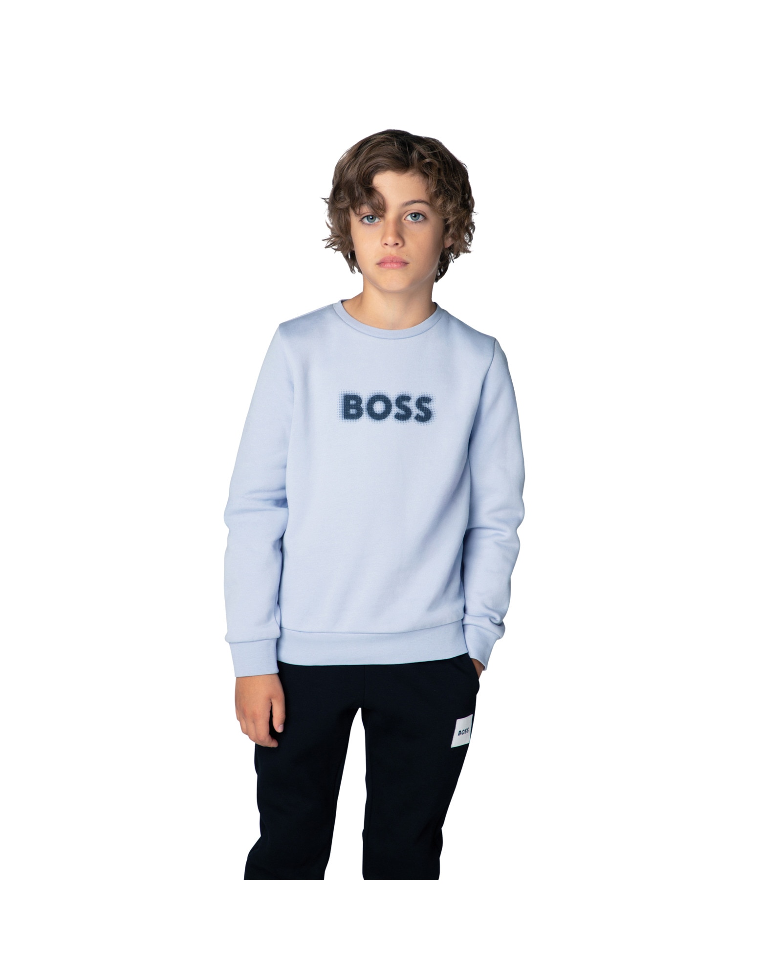 Sudadera con capucha de niño con estampado grande - BOSS Kidswear - Azul claro Azul claro-1