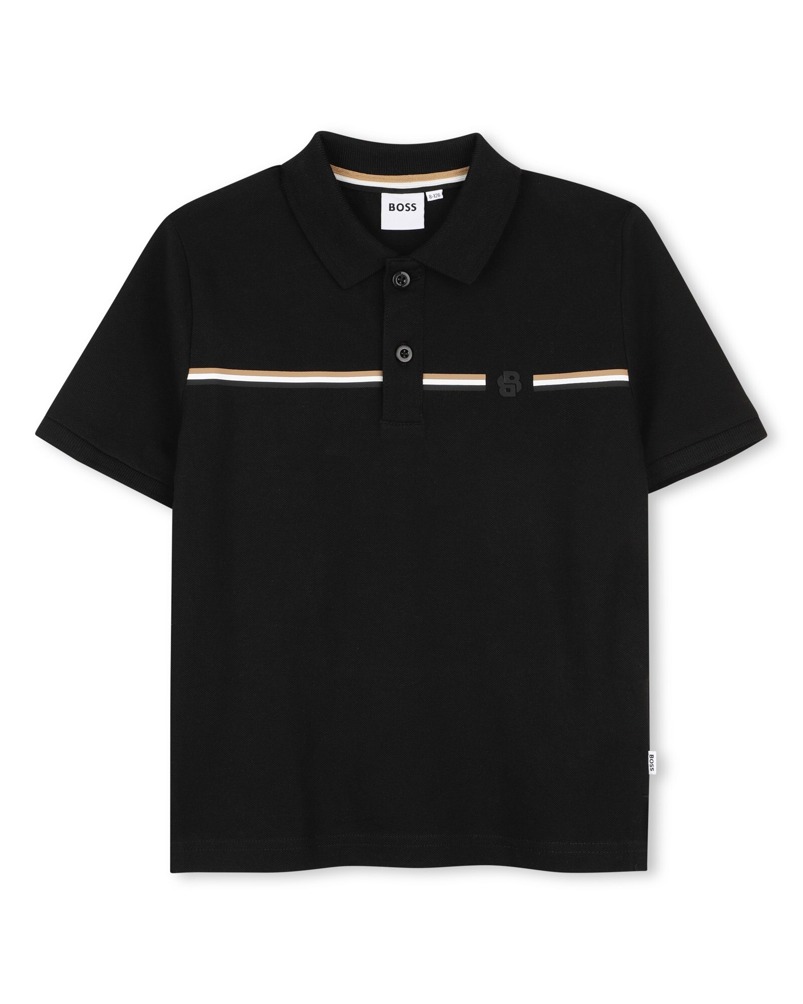 Polo de niño de manga corta liso - BOSS Kidswear - Negro Negro-1