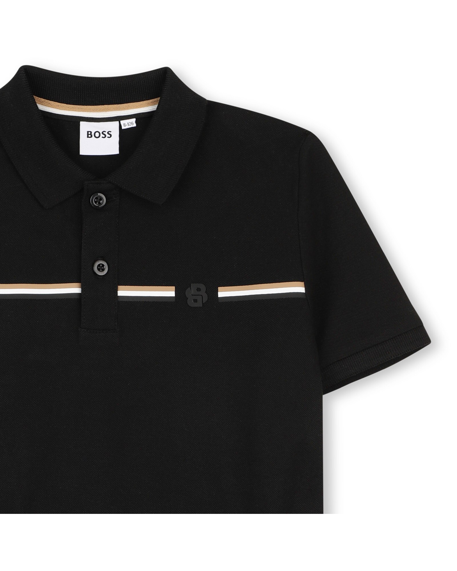 Polo de niño de manga corta liso - BOSS Kidswear - Negro Negro-2