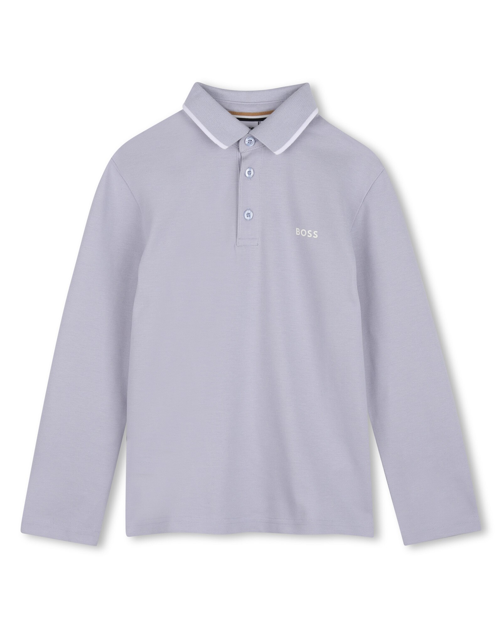 Polo de niño de manga larga con estampado grande - BOSS Kidswear - Azul claro Azul claro-1