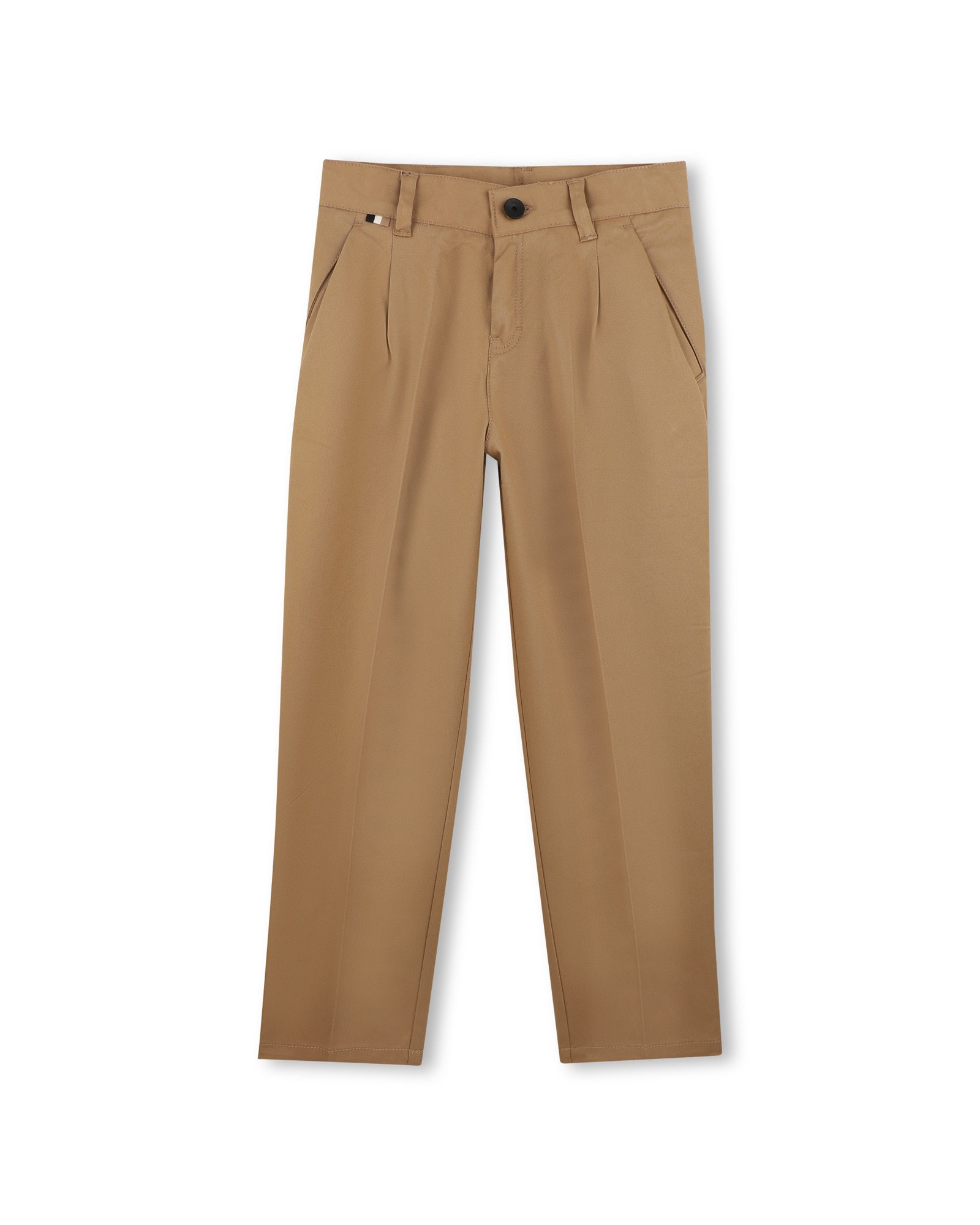 Chino de niño liso - BOSS Kidswear - Marrón claro Marrón claro-1