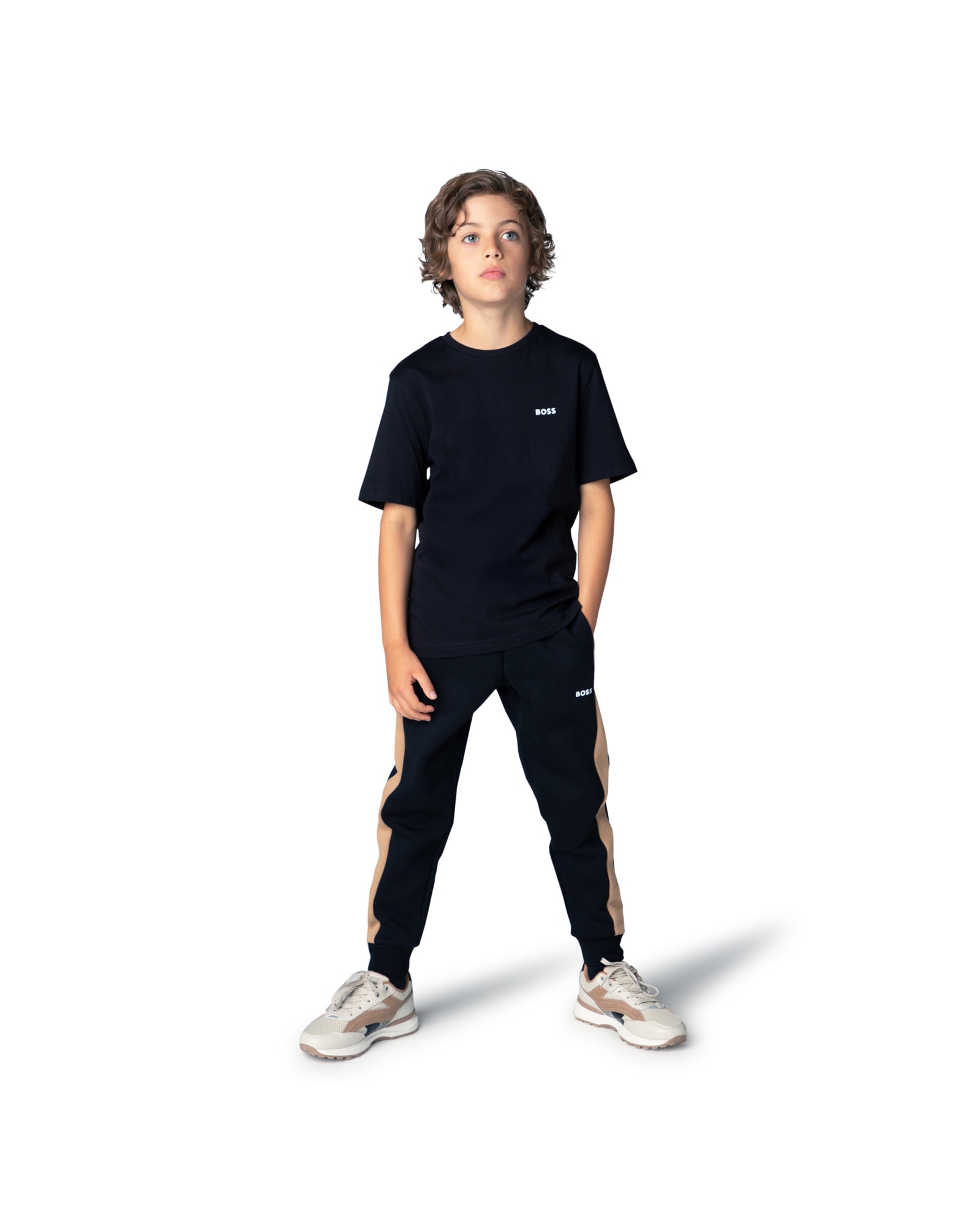 Imagen 1 de Pantalón cinco bolsillos de niño con fantasía - BOSS Kidswear - Negro Negro